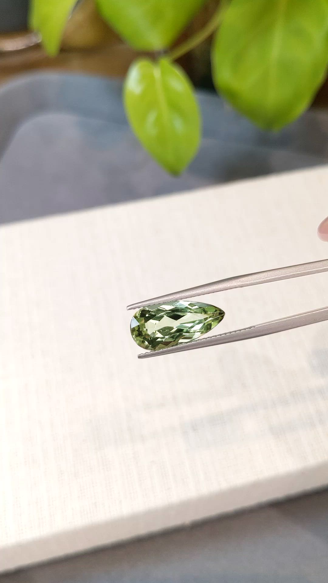 4.65 Ct. Green Tourmaline from Brazil Size Video