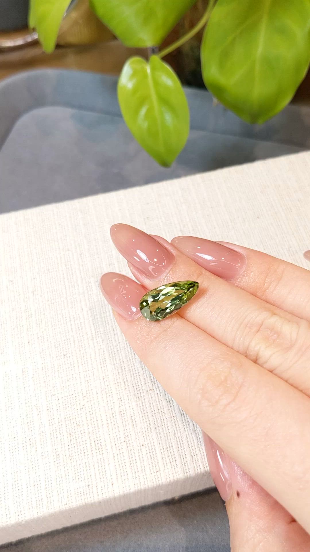 4.65 Ct. Green Tourmaline from Brazil Size Video