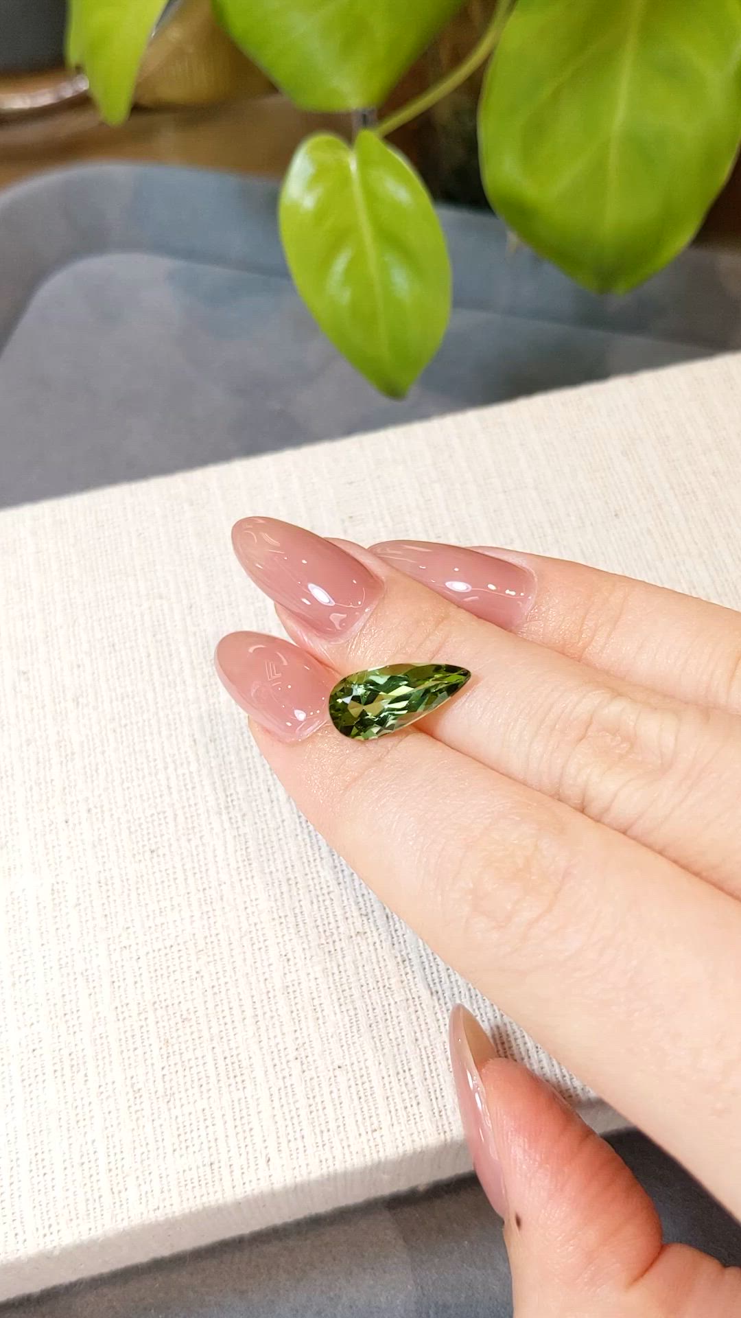 3.39 Ct. Green Tourmaline from Brazil Size Video