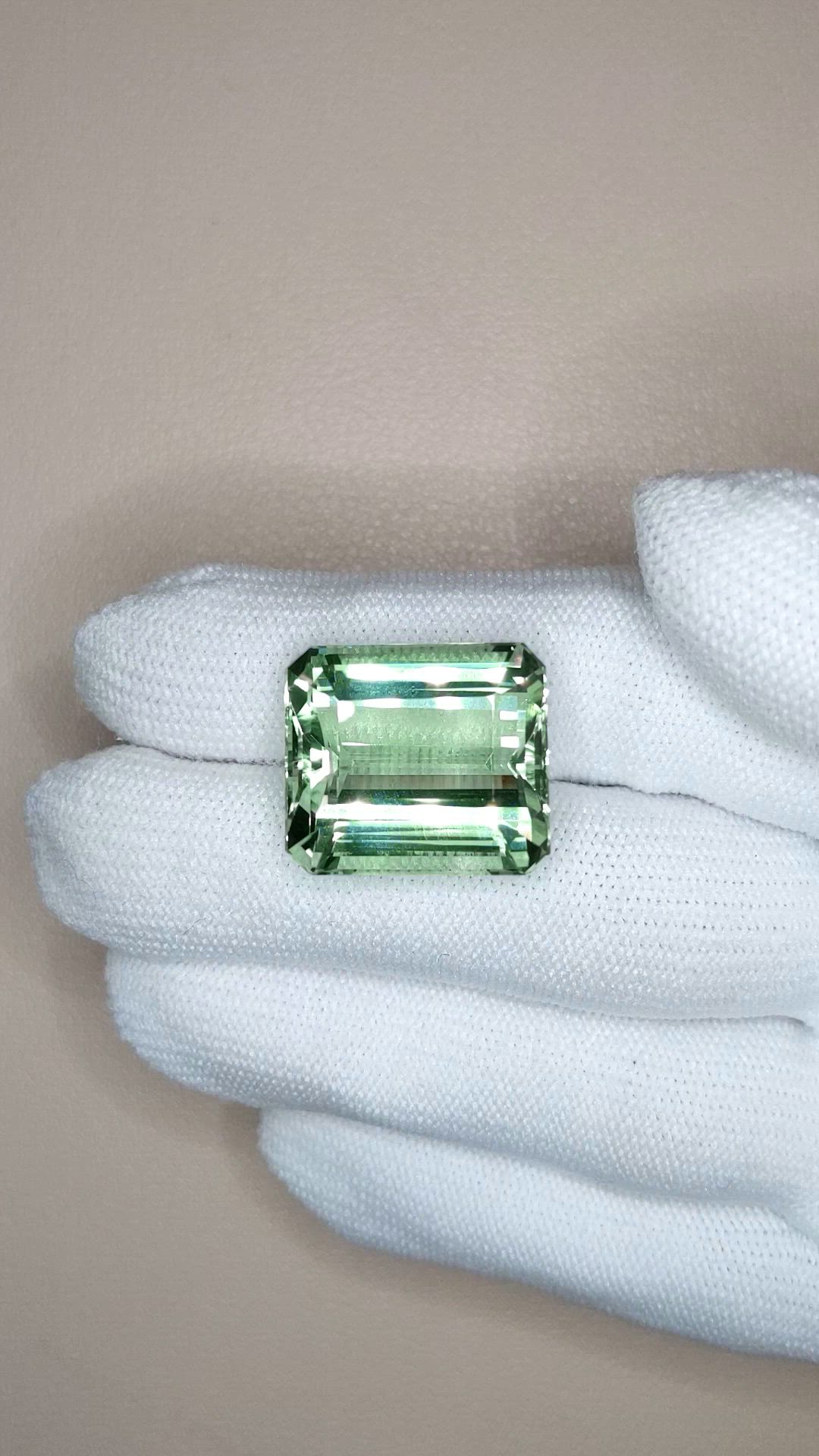 25.10 Ct. Green Beryl from Brazil Size Video