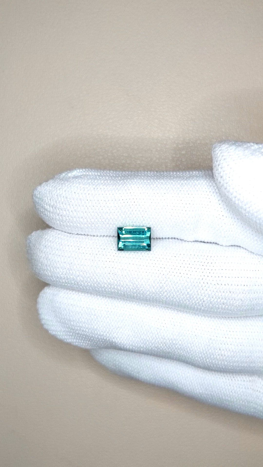 1.79 Ct. Bluish Green Tourmaline from Brazil Size Video