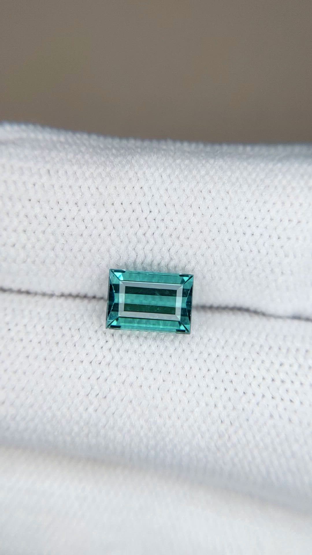 1.79 Ct. Bluish Green Tourmaline from Brazil Size Video