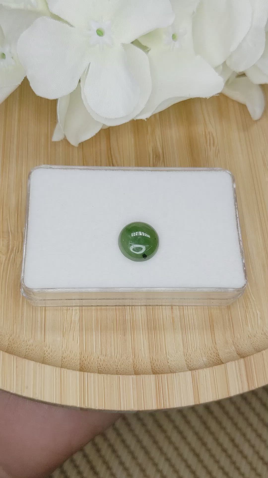 3.20 Ct. Green Cabochon Jade from Burma (Myanmar) Size Video