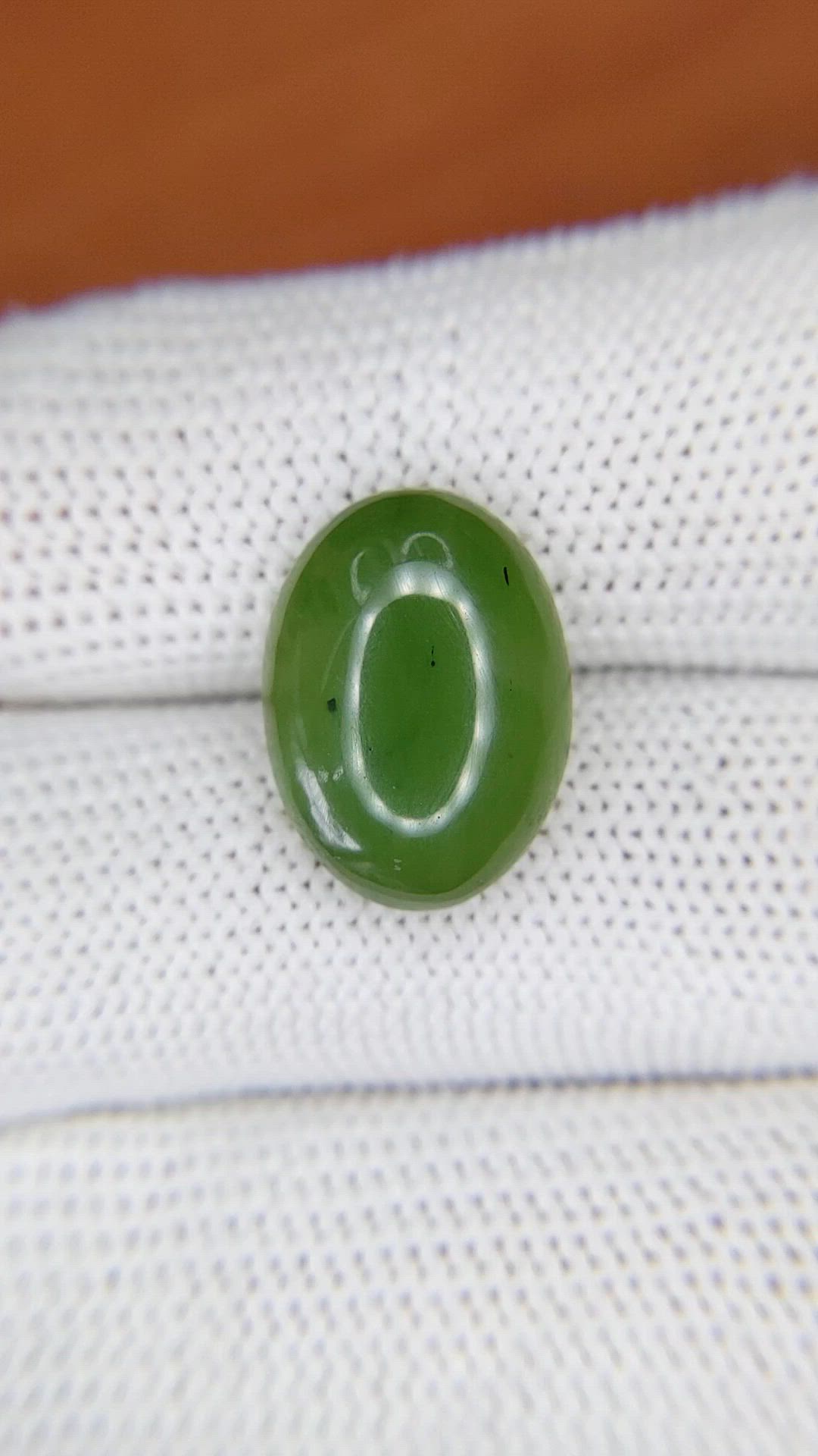 8.26 Ct. Green Cabochon Jade from Burma (Myanmar) Size Video