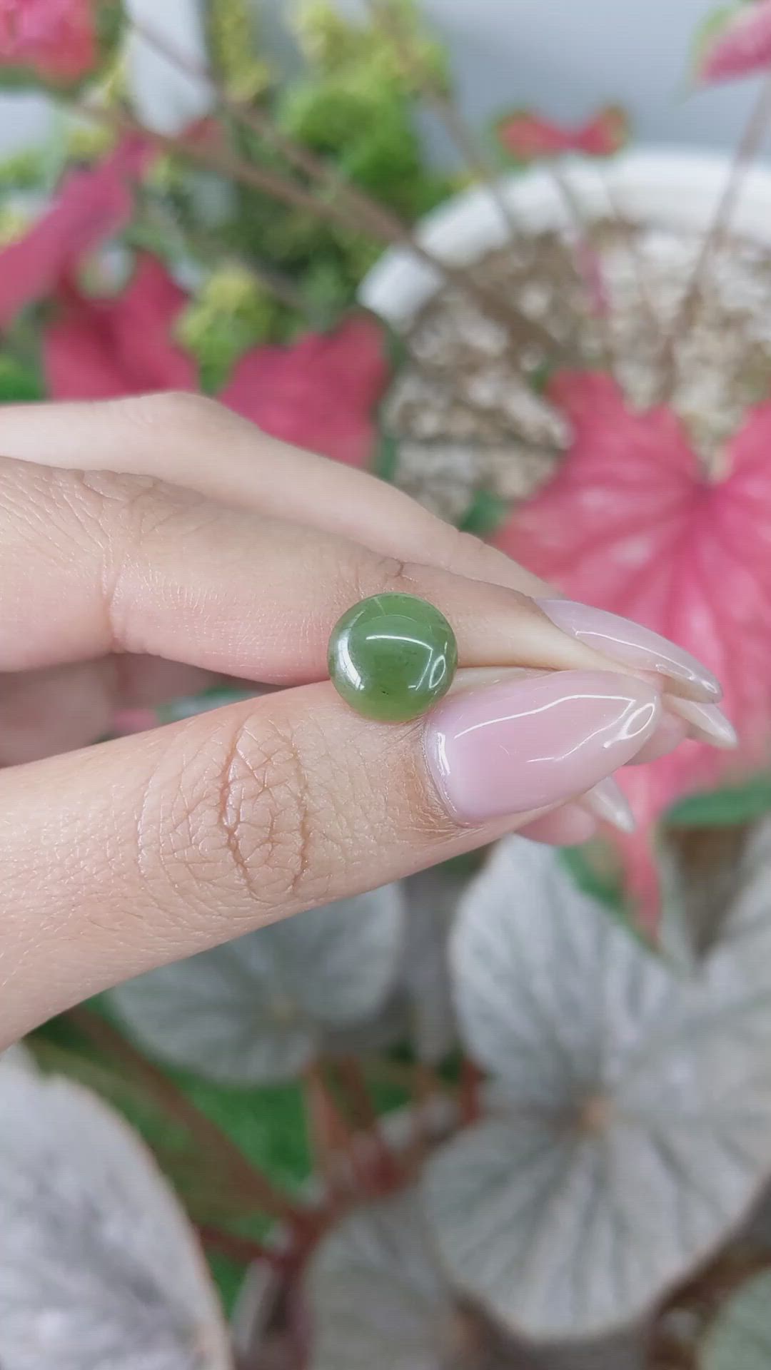 3.25 Ct. Green Cabochon Jade from Burma (Myanmar) Size Video