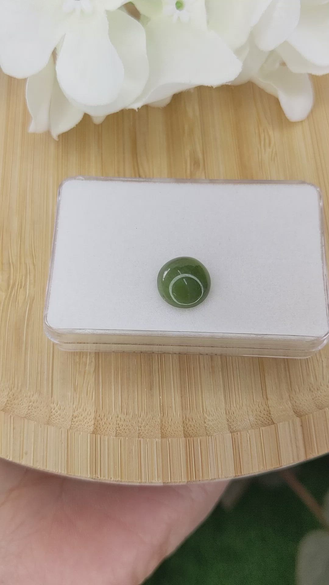 3.25 Ct. Green Cabochon Jade from Burma (Myanmar) Size Video