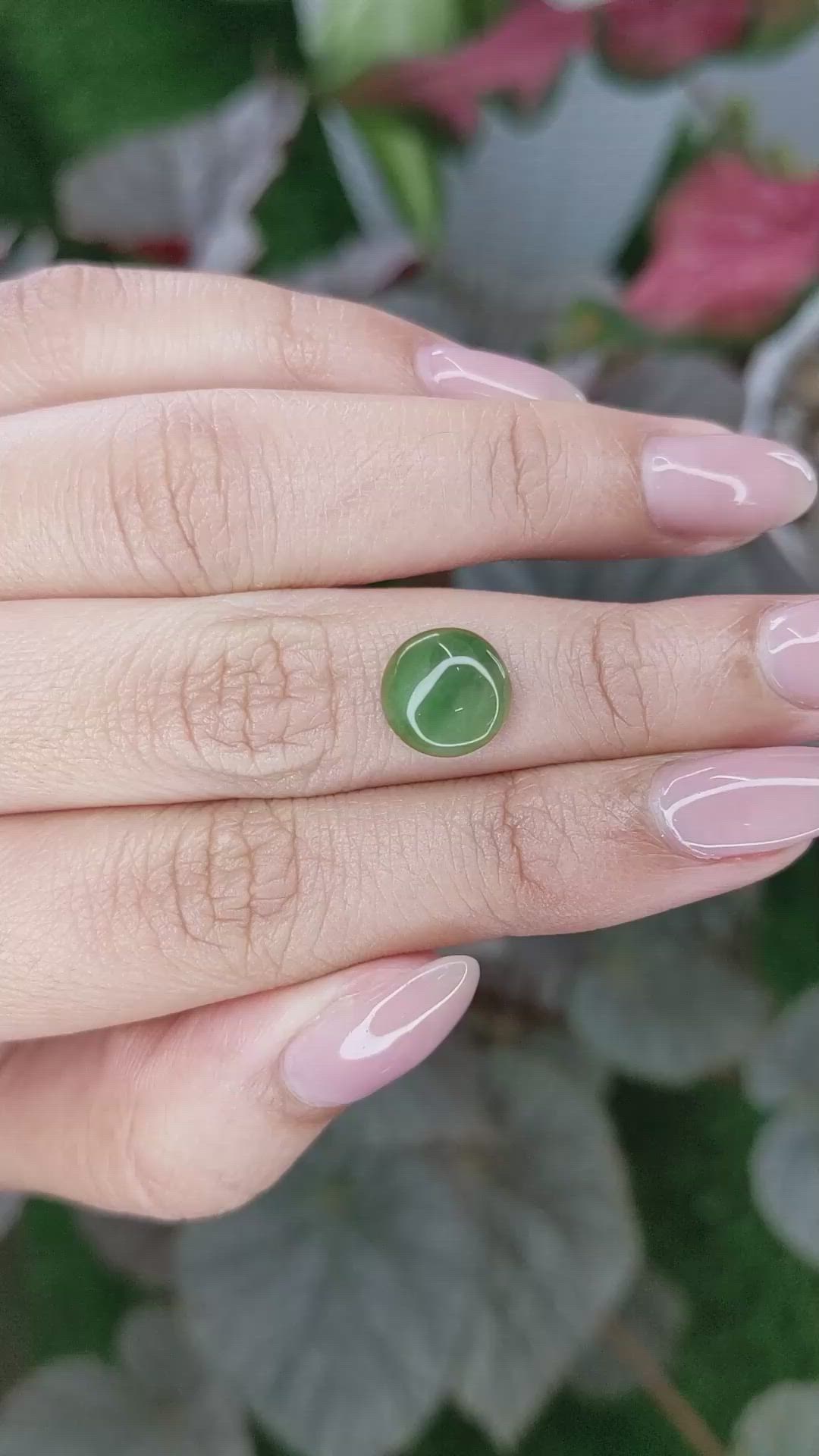 3.10 Ct. Green Cabochon Jade from Burma (Myanmar) Size Video