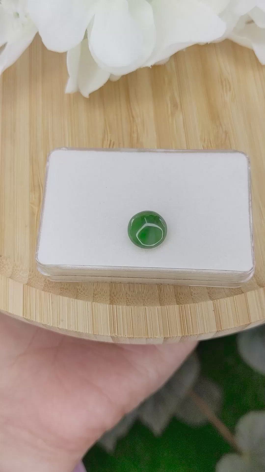 3.10 Ct. Green Cabochon Jade from Burma (Myanmar) Size Video