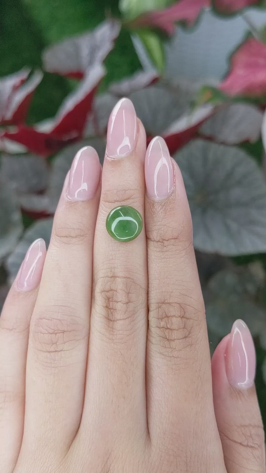 3.10 Ct. Green Cabochon Jade from Burma (Myanmar) Size Video