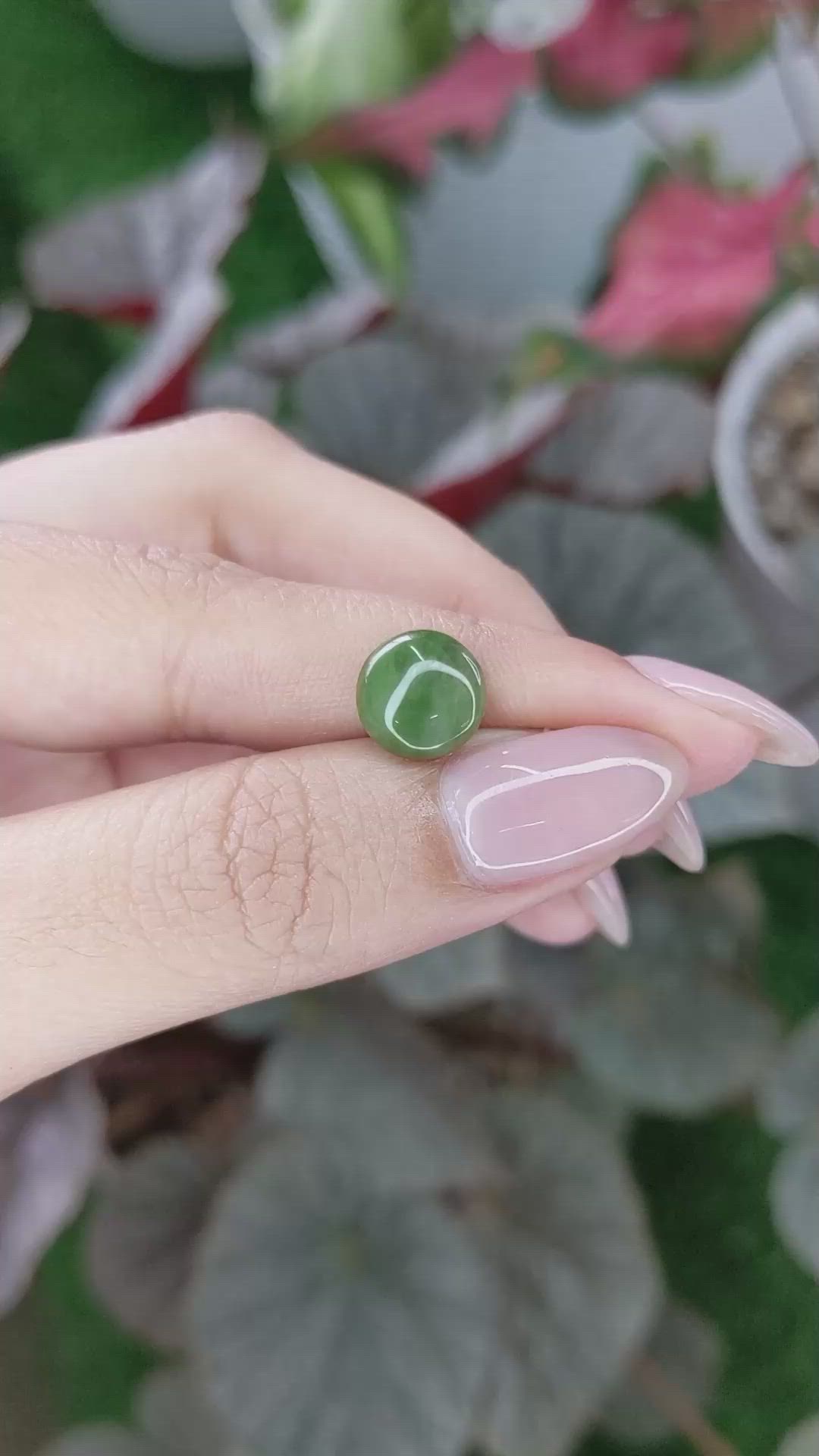 3.10 Ct. Green Cabochon Jade from Burma (Myanmar) Size Video