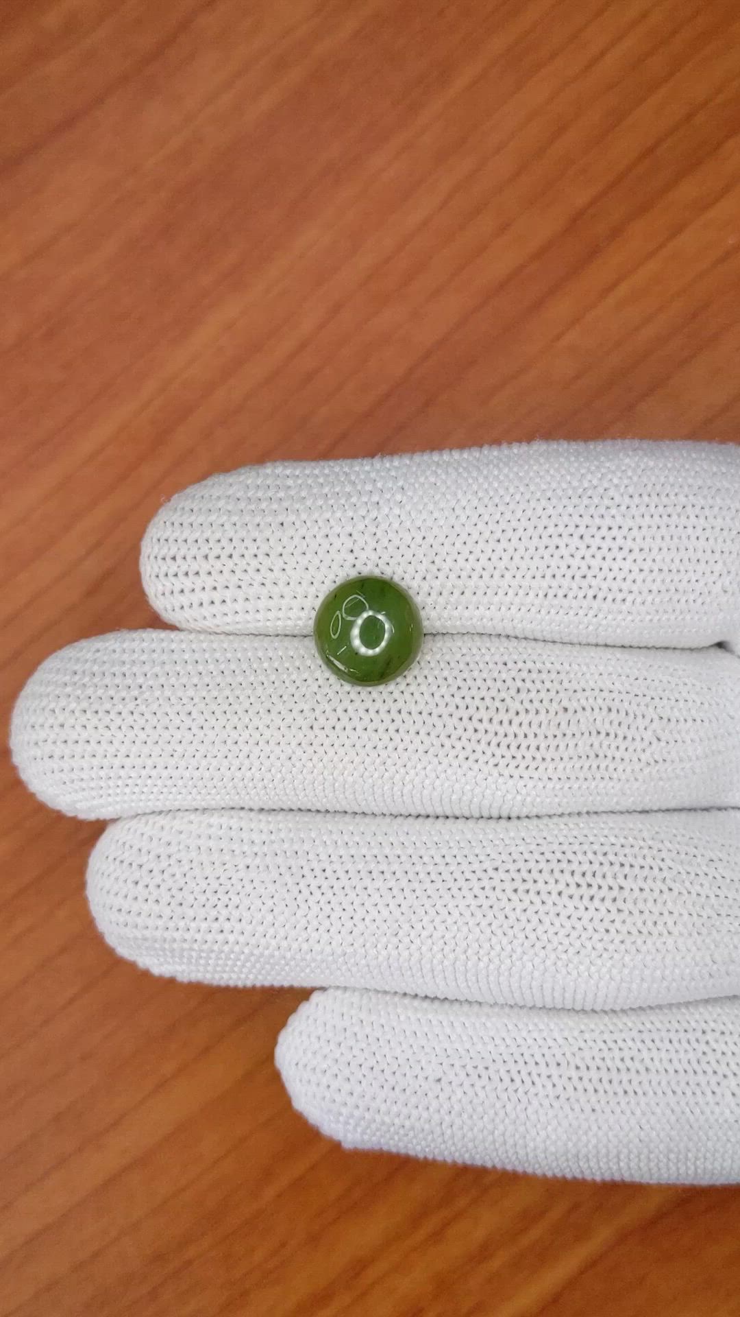 3.13 Ct. Yellowish Green Cabochon Jade from Burma (Myanmar) Size Video