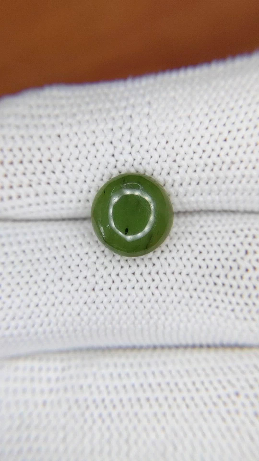 3.13 Ct. Yellowish Green Cabochon Jade from Burma (Myanmar) Size Video
