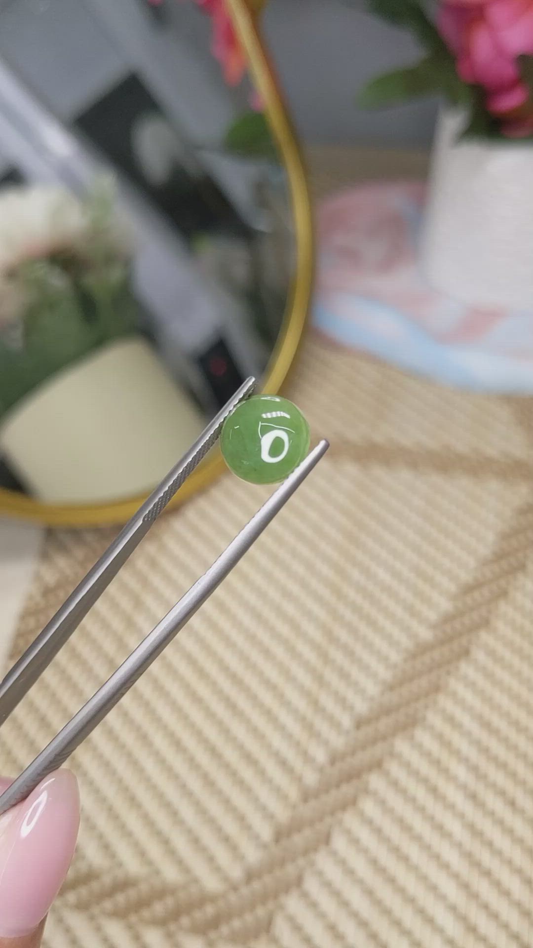 3.51 Ct. Green Cabochon Jade from Burma (Myanmar) Size Video