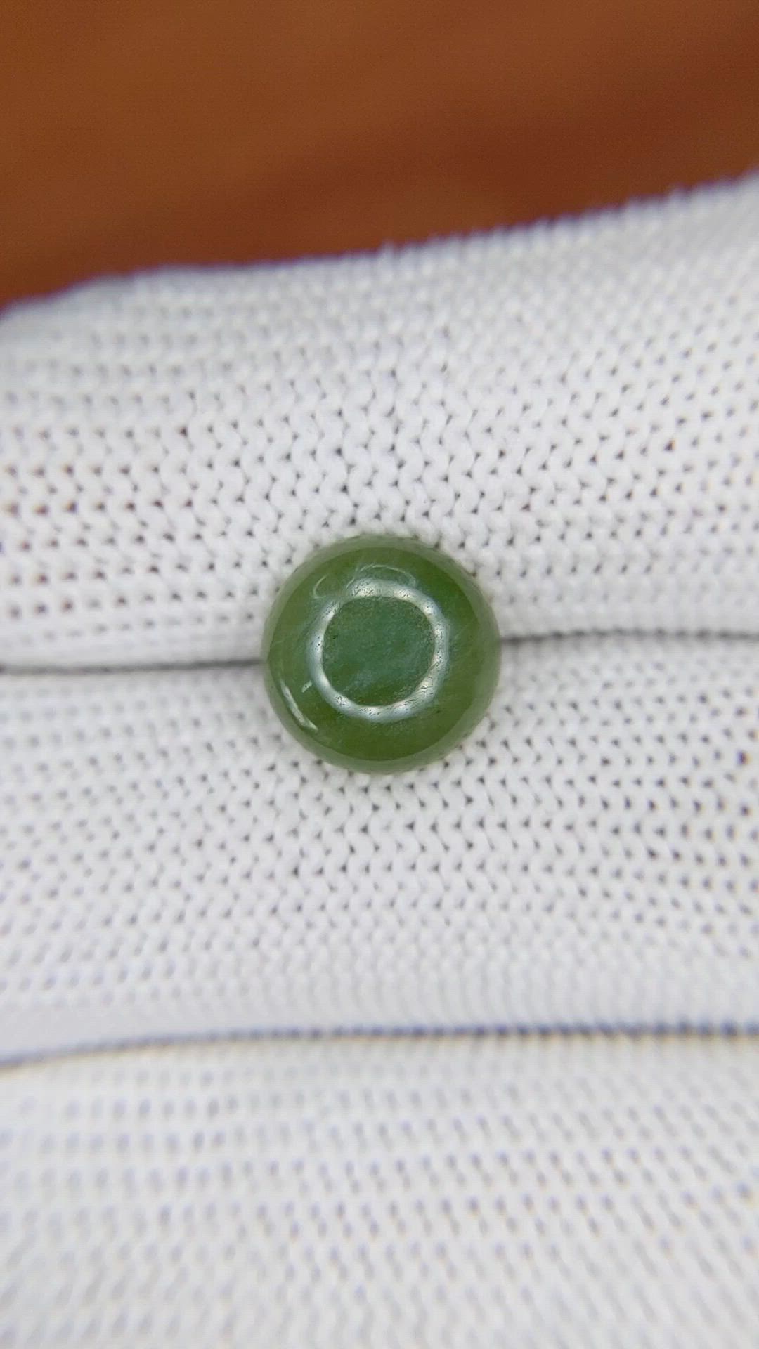 2.95 Ct. Green Cabochon Jade from Burma (Myanmar) Size Video