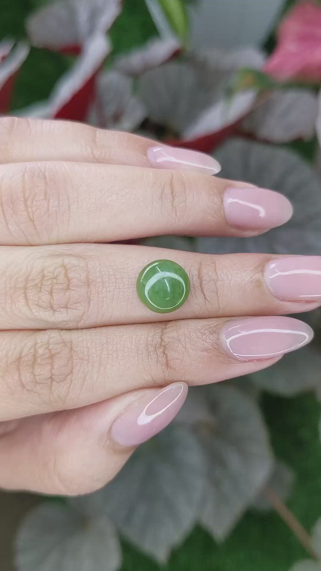 2.95 Ct. Green Cabochon Jade from Burma (Myanmar) Size Video