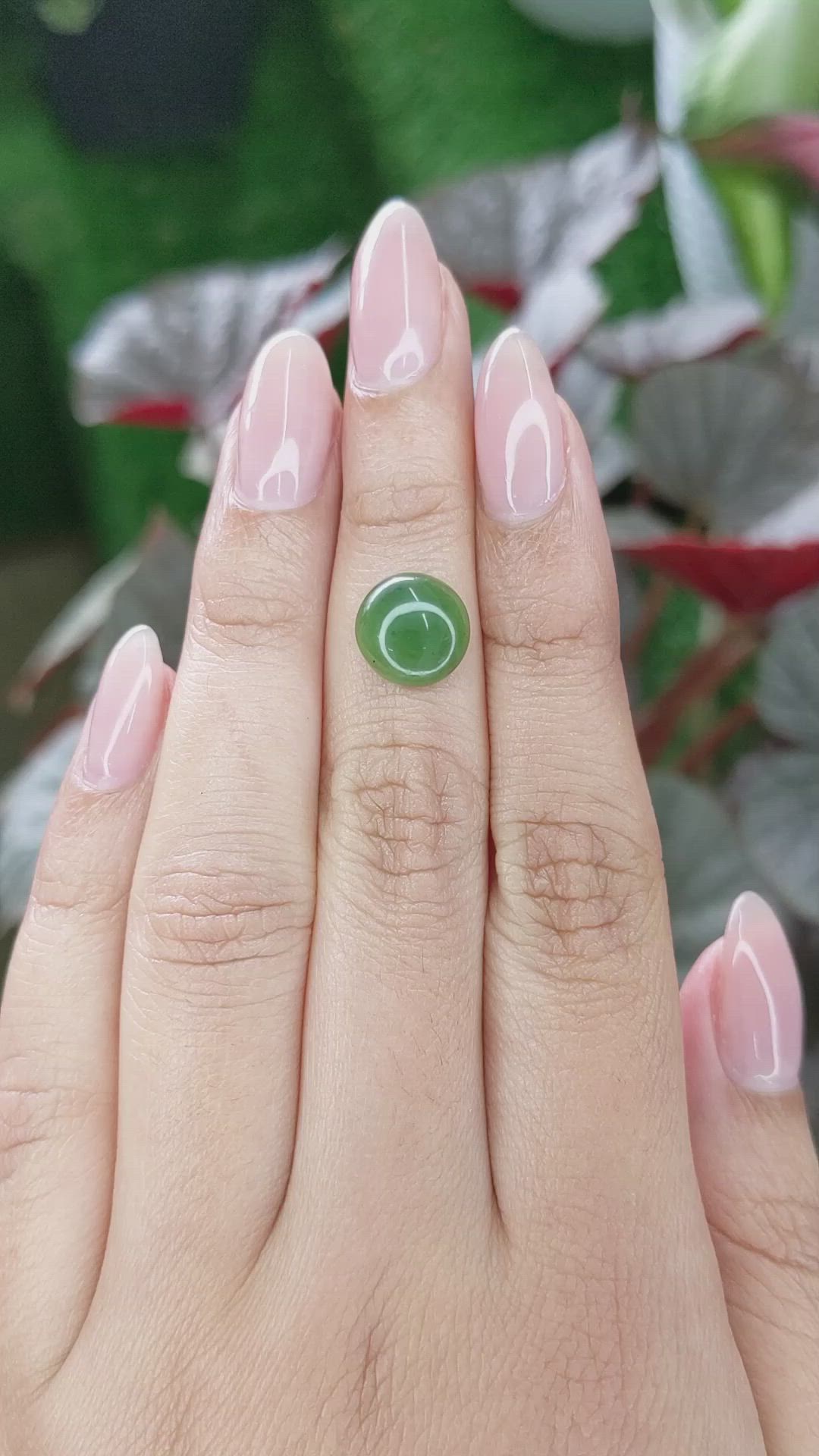 3.10 Ct. Green Cabochon Jade from Burma (Myanmar) Size Video