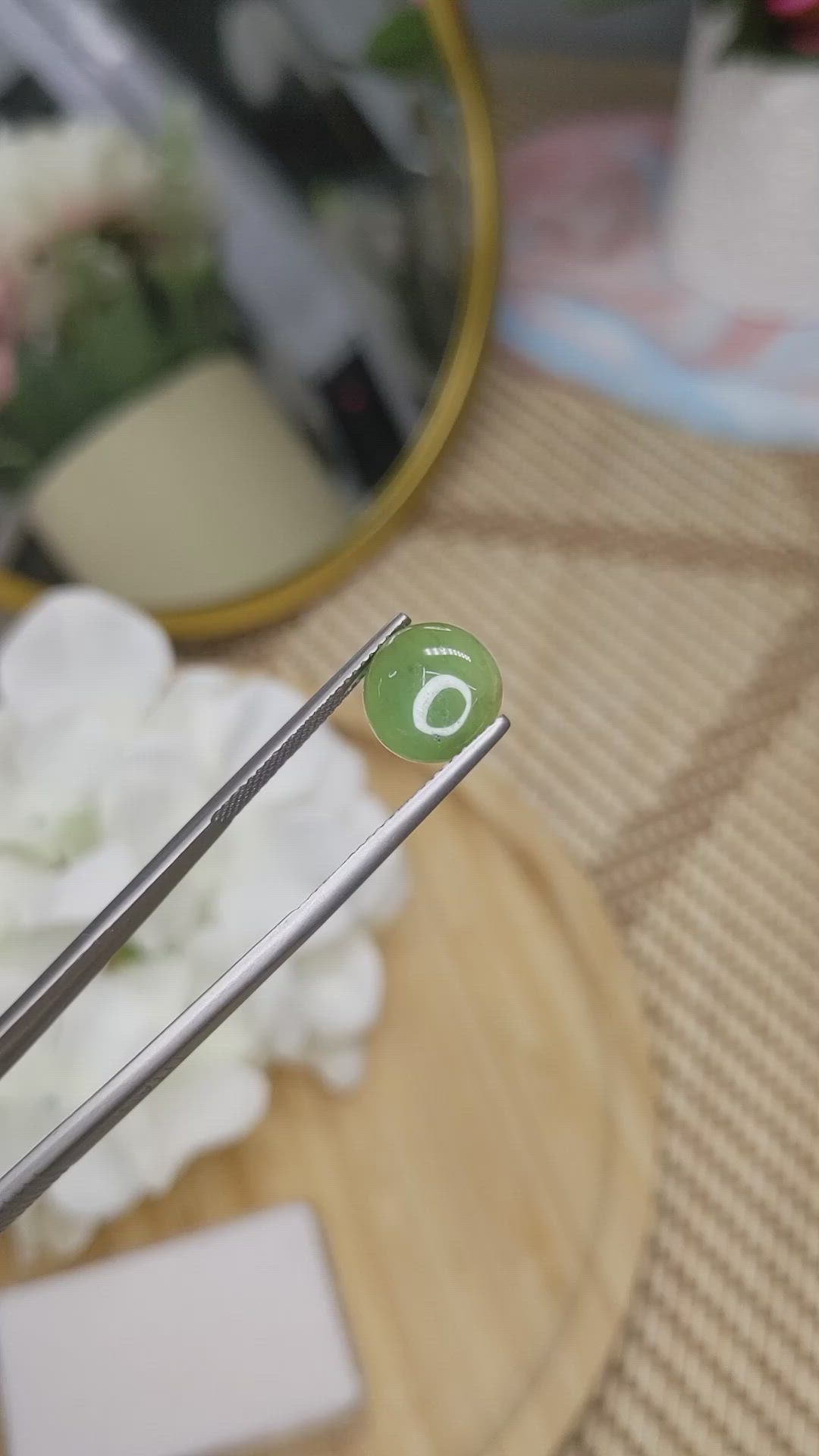 2.87 Ct. Green Cabochon Jade from Burma (Myanmar) Size Video