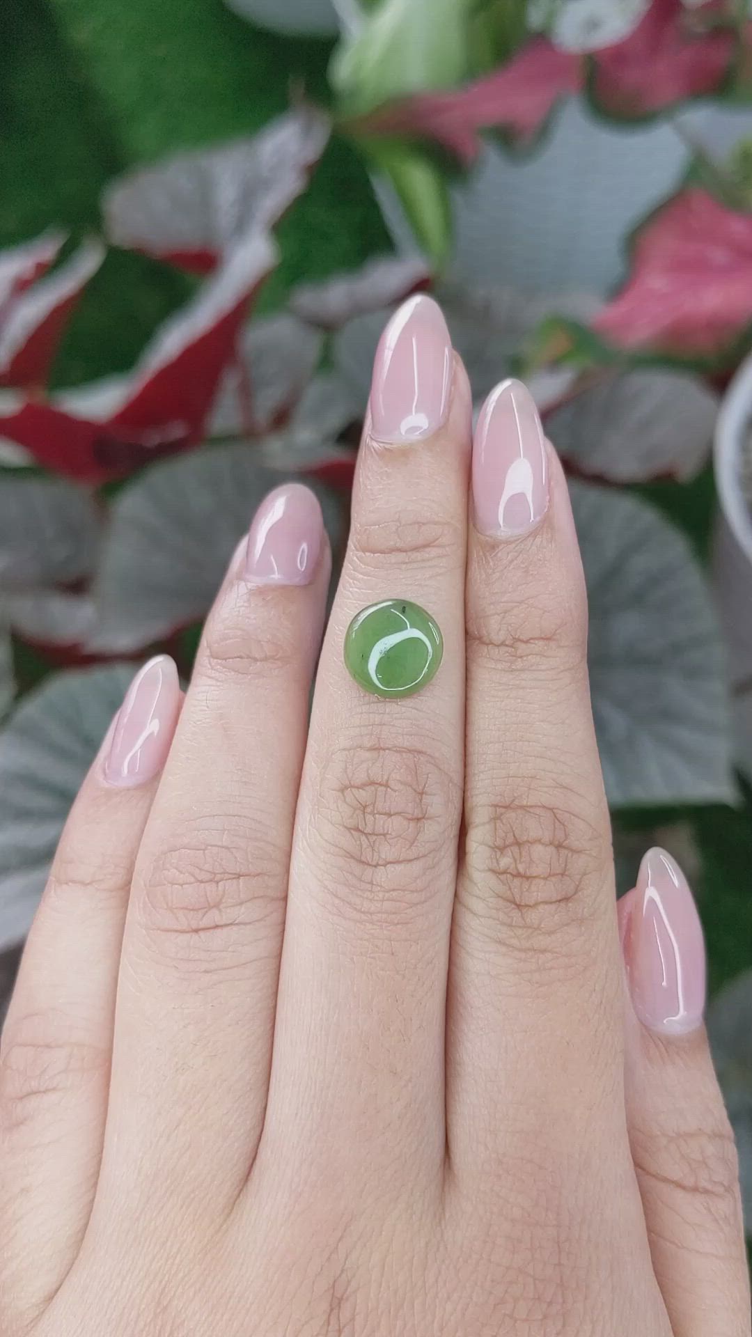 2.87 Ct. Green Cabochon Jade from Burma (Myanmar) Size Video