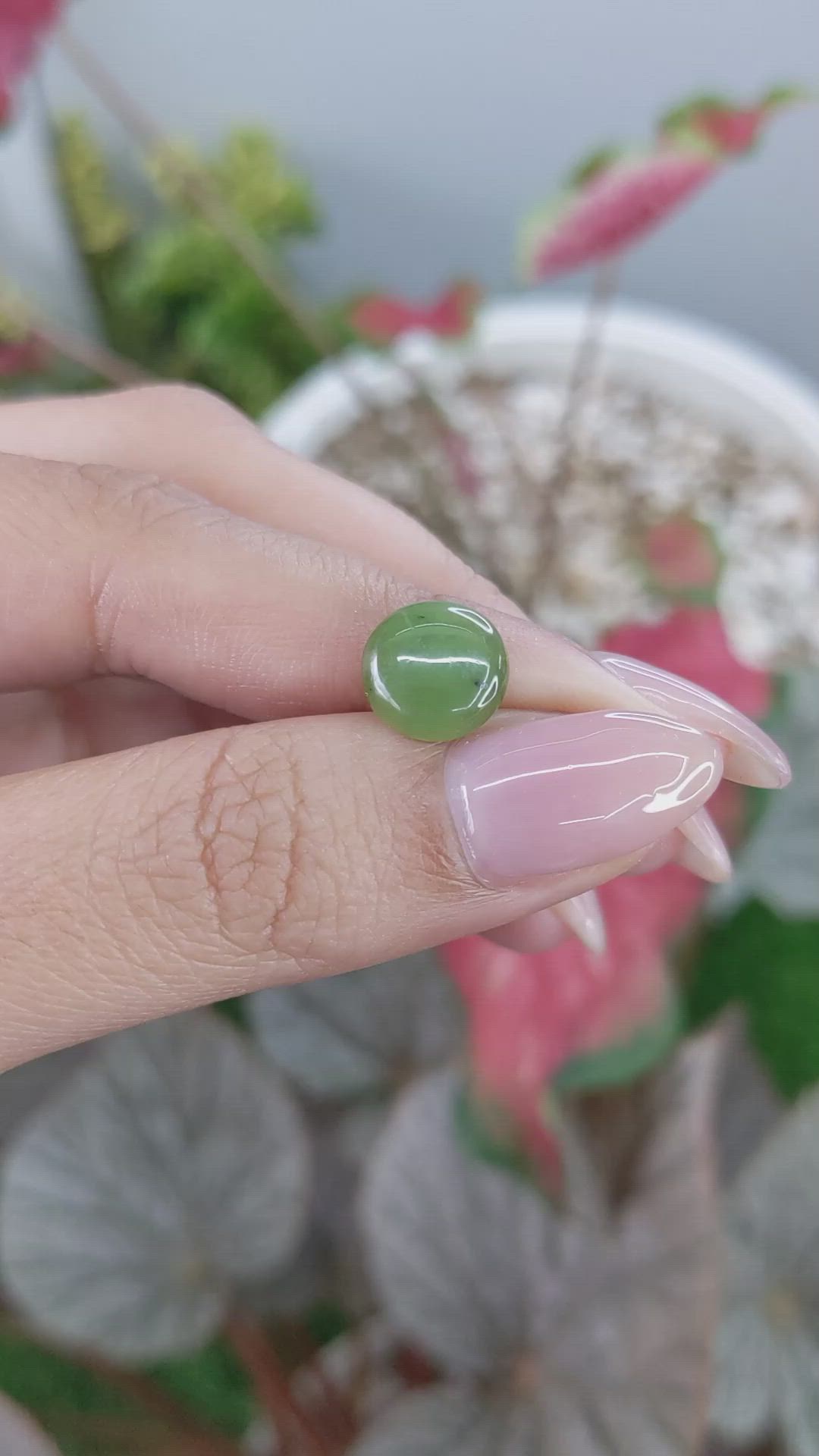 2.87 Ct. Green Cabochon Jade from Burma (Myanmar) Size Video
