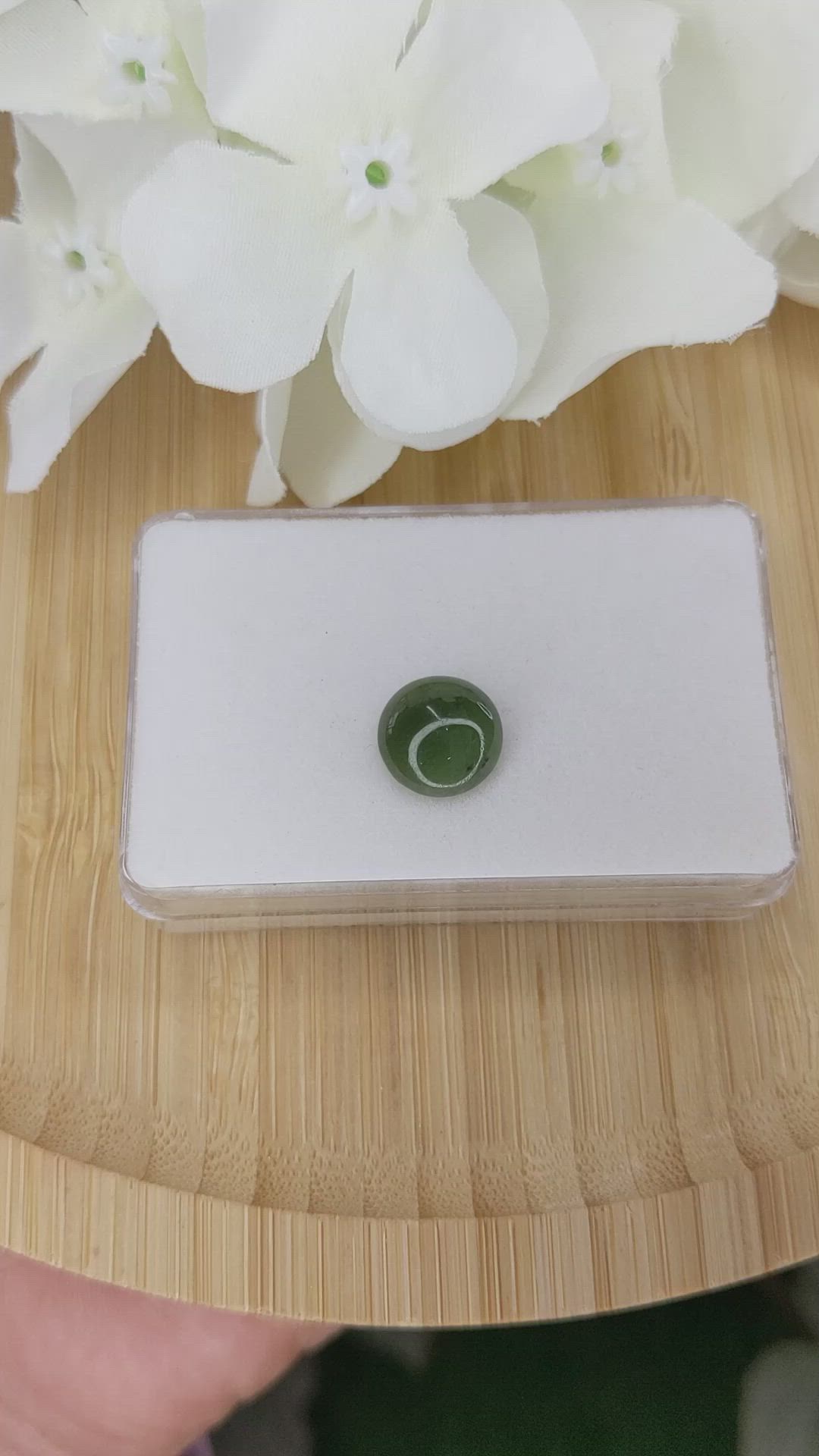 3.30 Ct. Green Cabochon Jade from Burma (Myanmar) Size Video