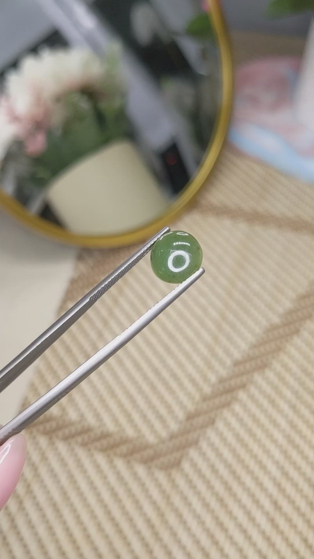 3.30 Ct. Green Cabochon Jade from Burma (Myanmar) Size Video