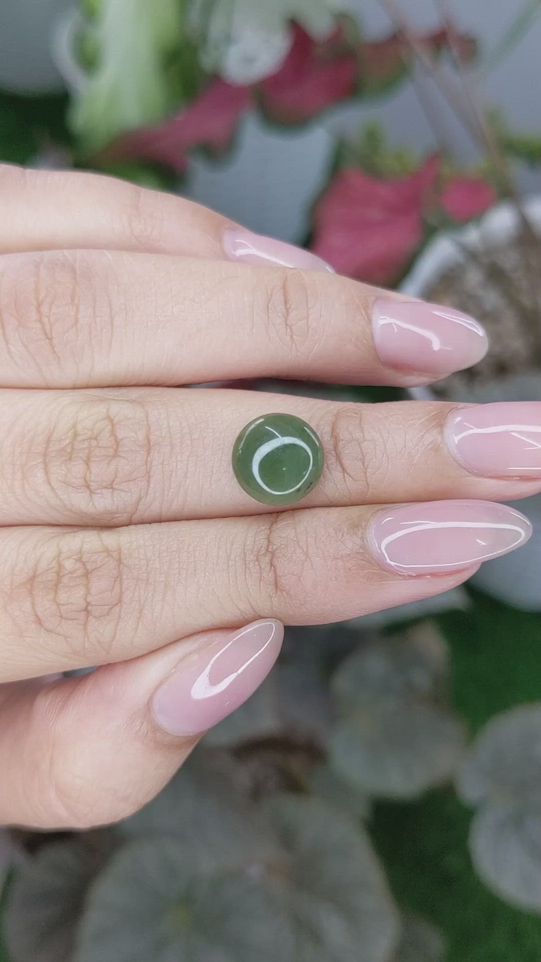 3.30 Ct. Green Cabochon Jade from Burma (Myanmar) Size Video