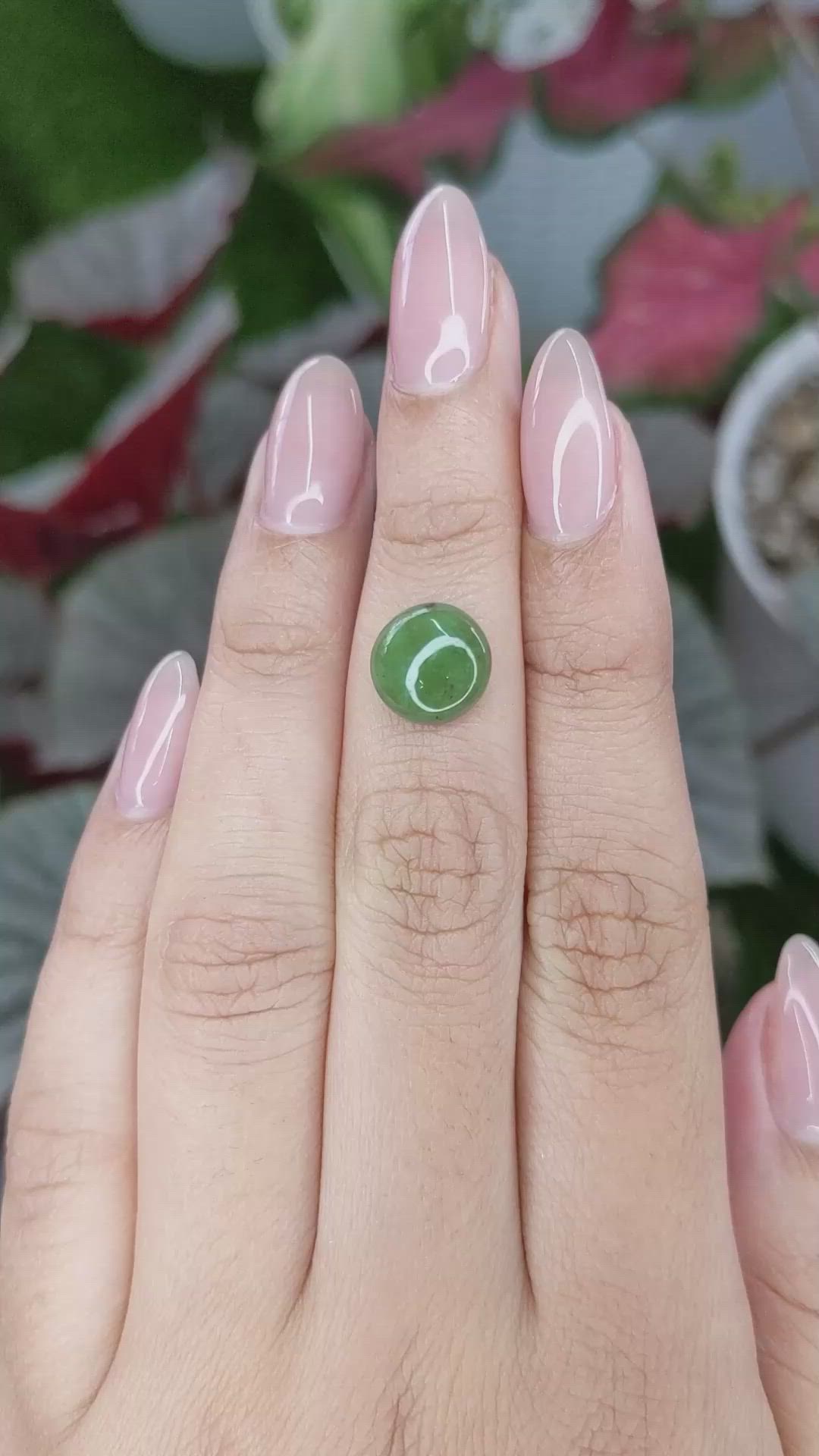 3.23 Ct. Green Cabochon Jade from Burma (Myanmar) Size Video