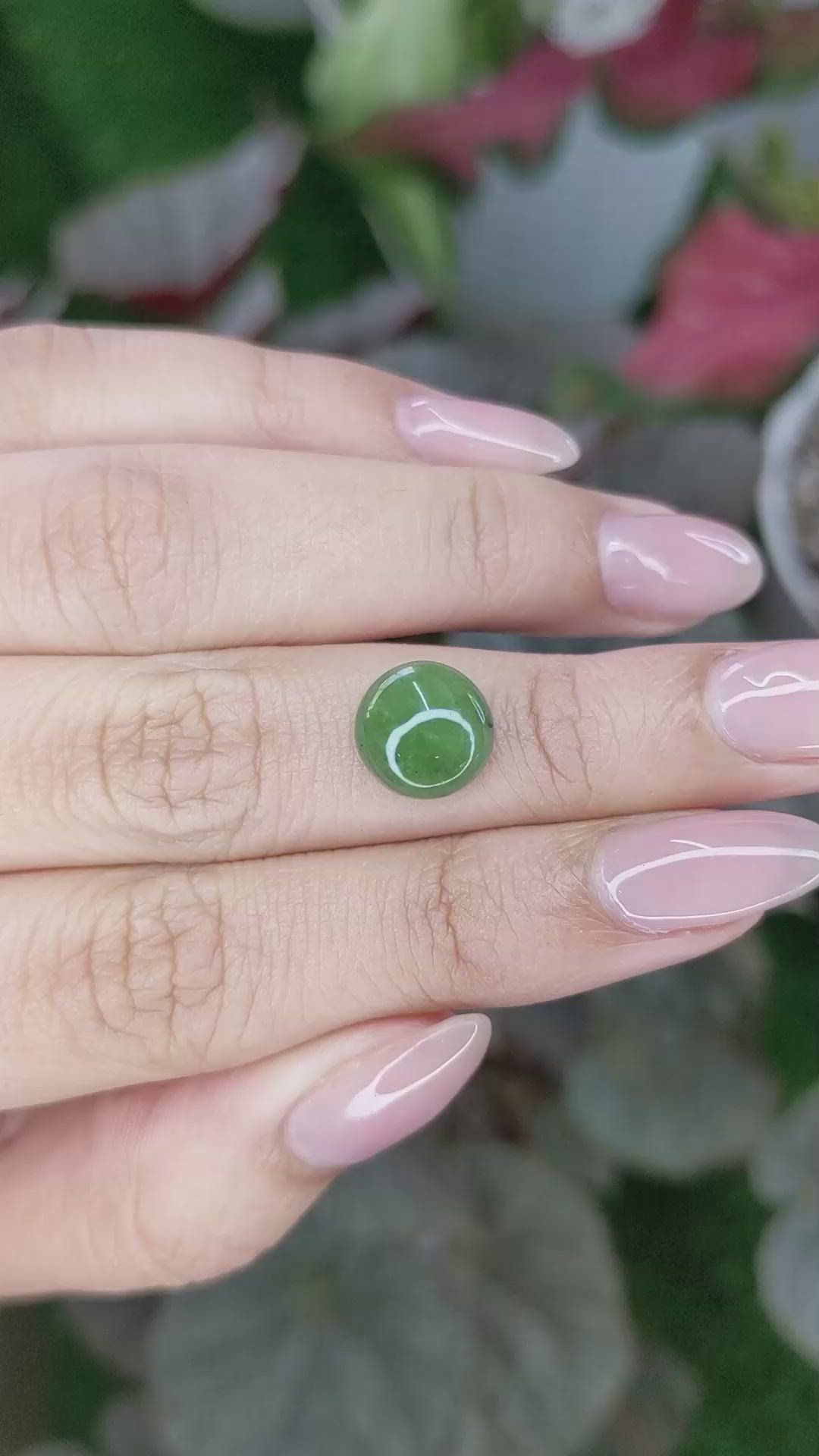 3.23 Ct. Green Cabochon Jade from Burma (Myanmar) Size Video