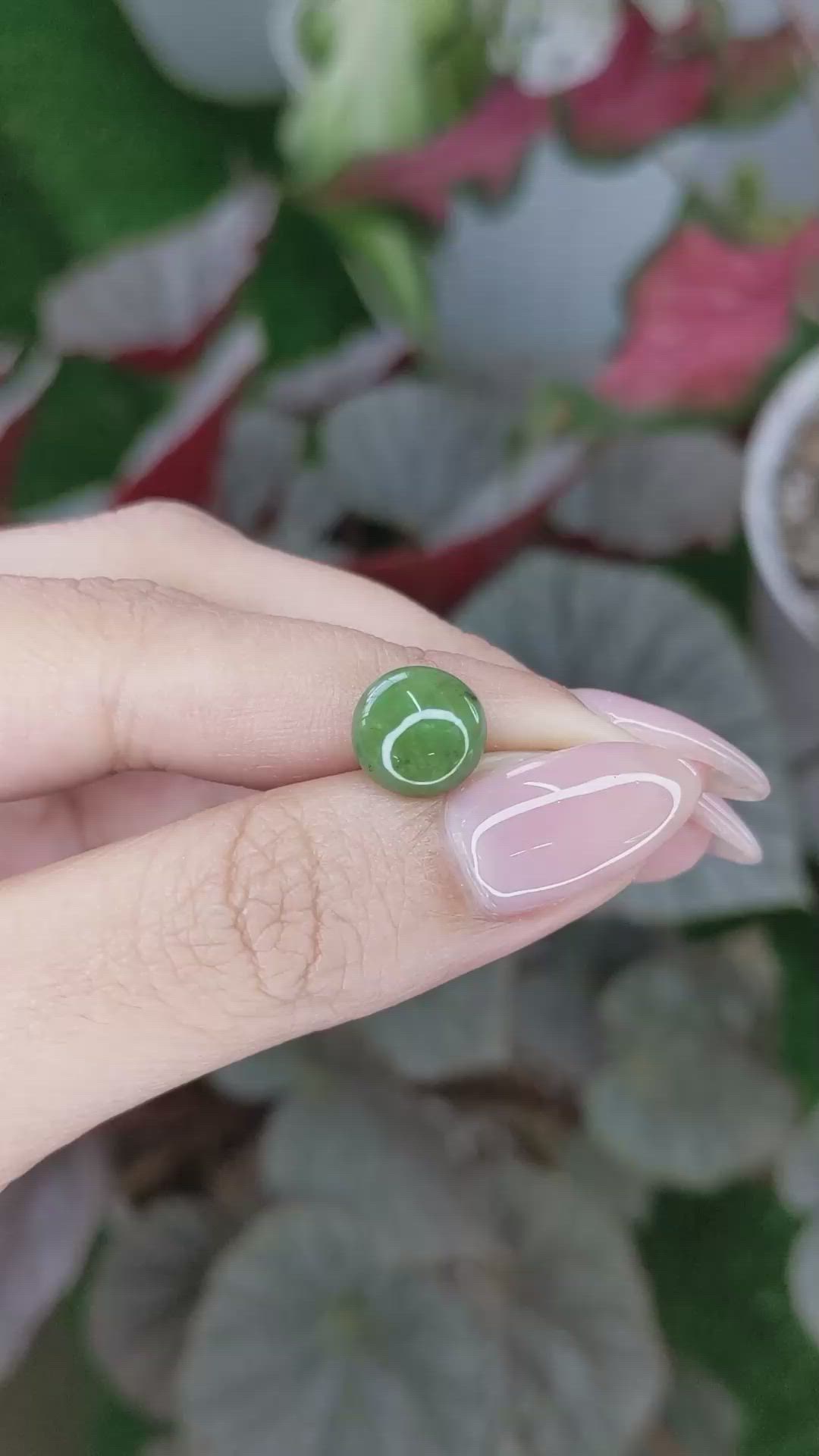 3.23 Ct. Green Cabochon Jade from Burma (Myanmar) Size Video