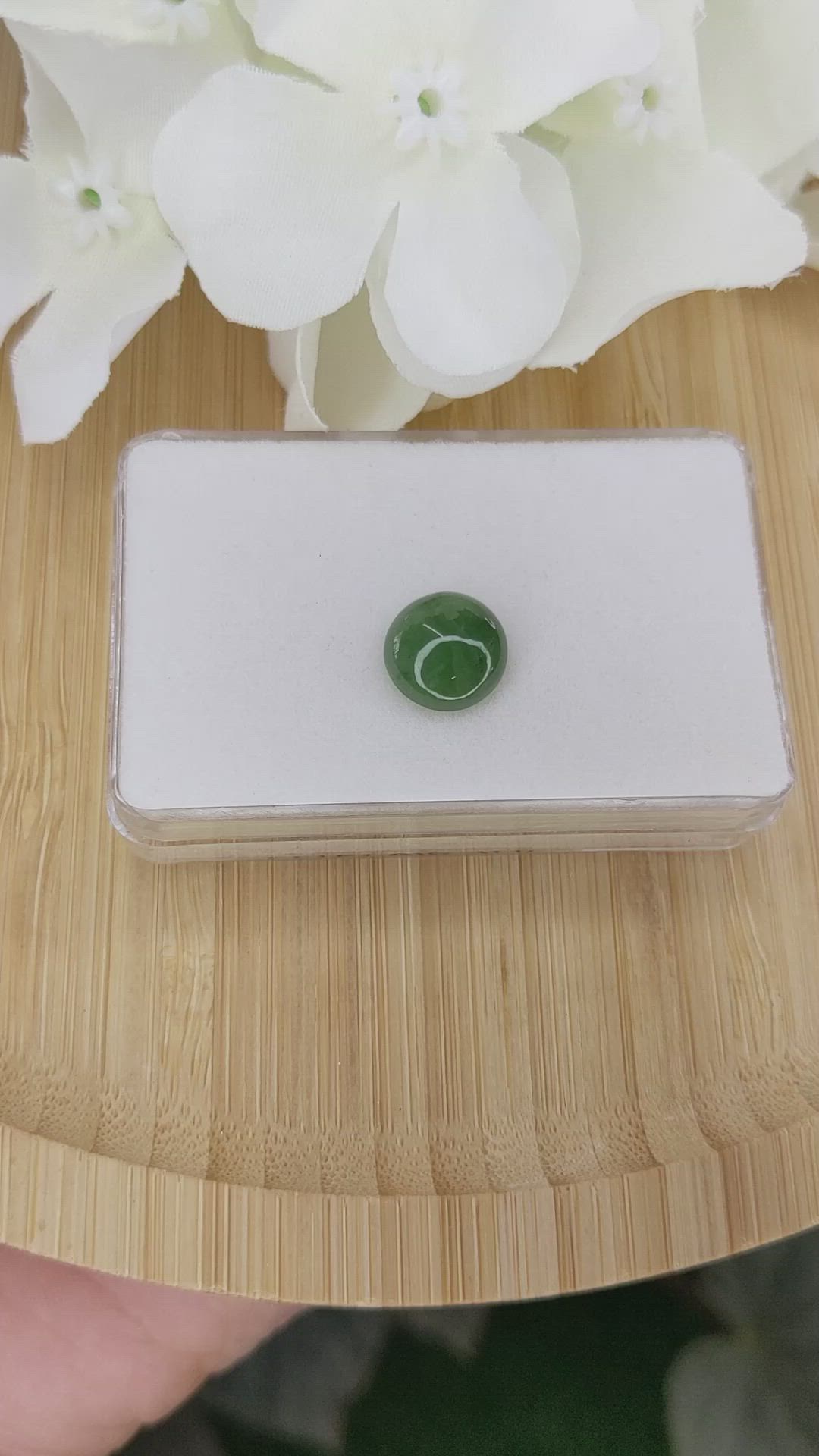 3.23 Ct. Green Cabochon Jade from Burma (Myanmar) Size Video