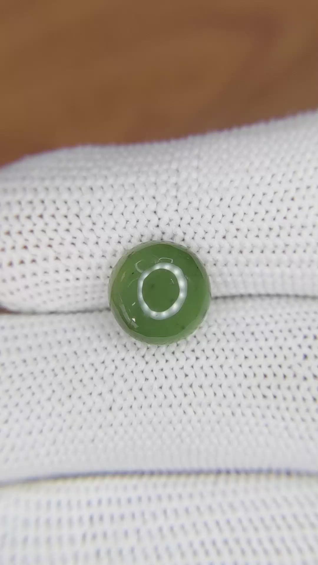 3.53 Ct. Green Cabochon Jade from Burma (Myanmar) Size Video
