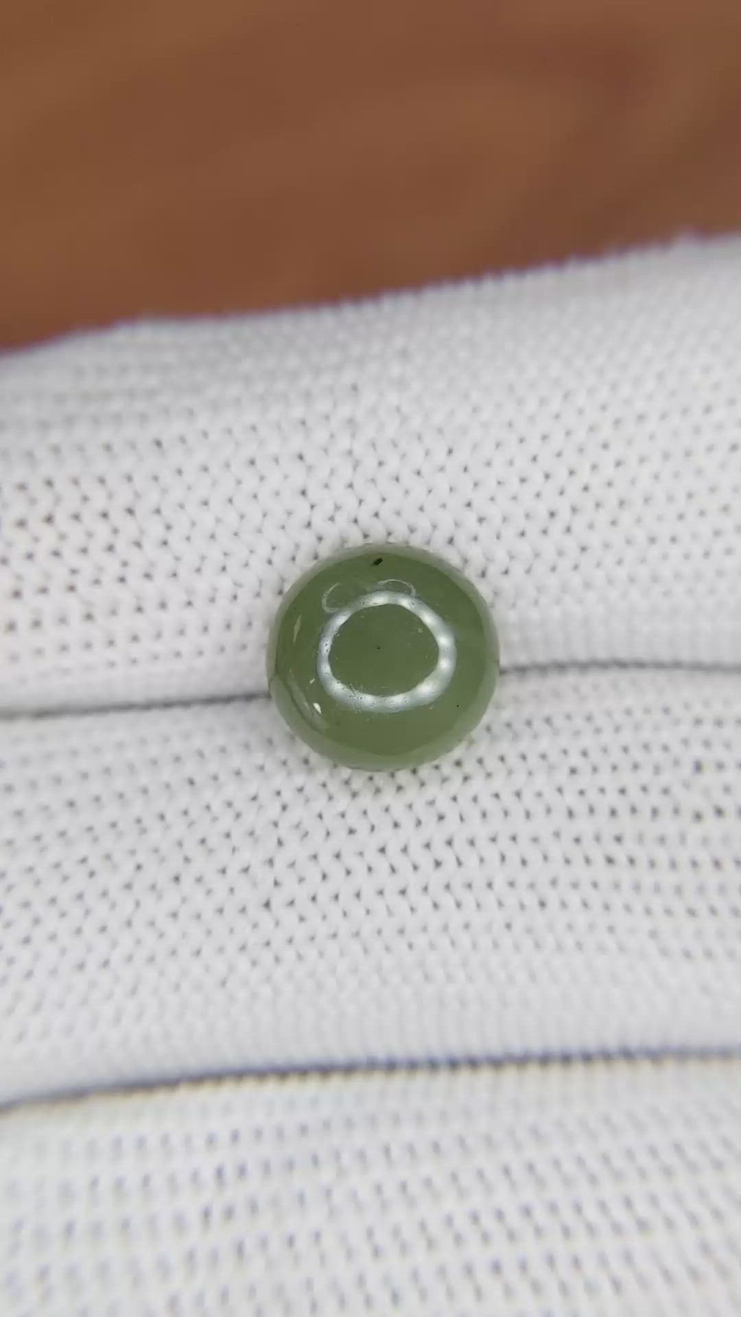 3.33 Ct. Green Cabochon Jade from Burma (Myanmar) Size Video