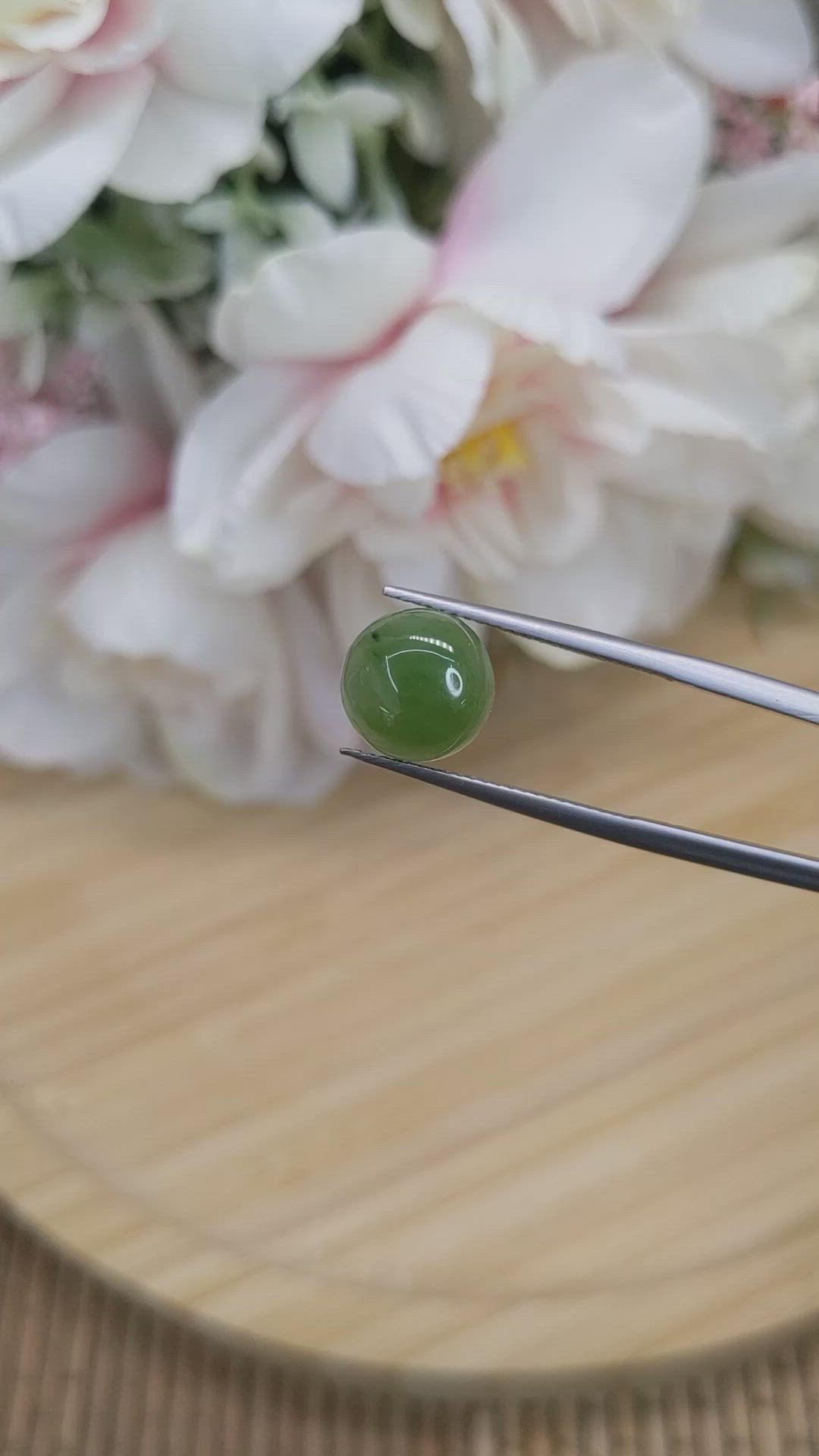 3.78 Ct. Green Cabochon Jade from Burma (Myanmar) Size Video
