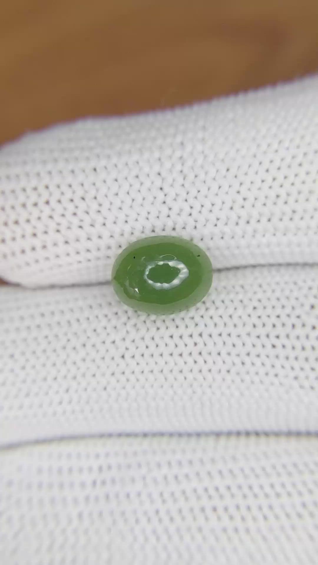 2.75 Ct. Green Cabochon Jade from Burma (Myanmar) Size Video