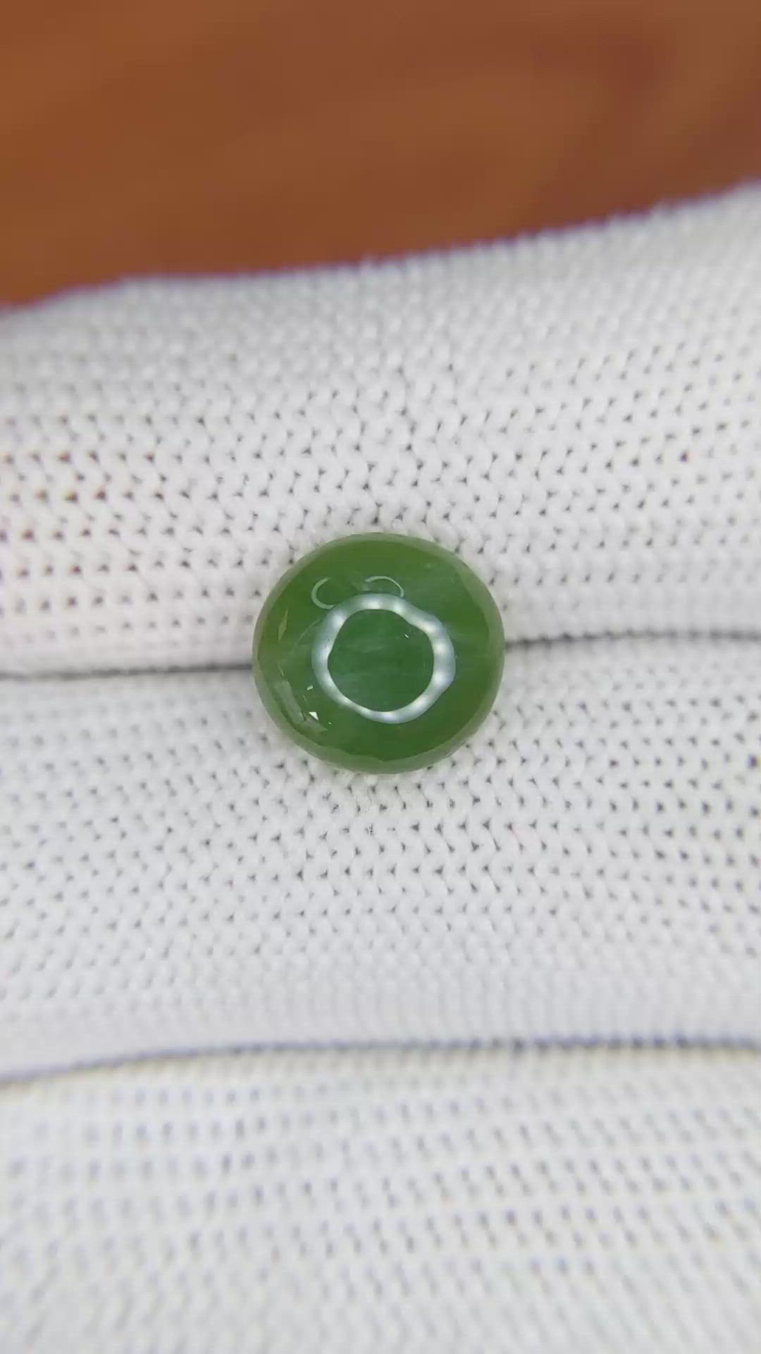 3.31 Ct. Green Cabochon Jade from Burma (Myanmar) Size Video