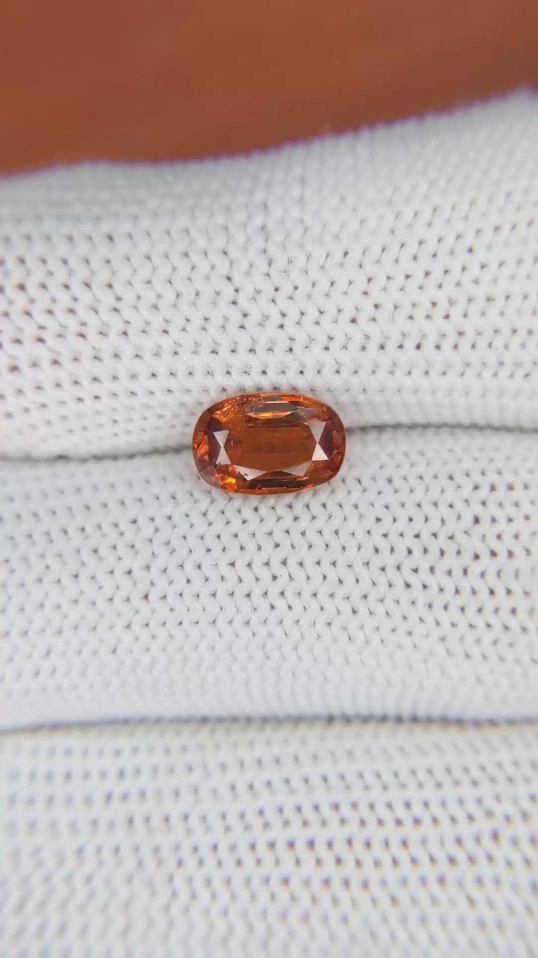 1.64 Ct. Orange Hessonite Garnet from Madagascar Size Video