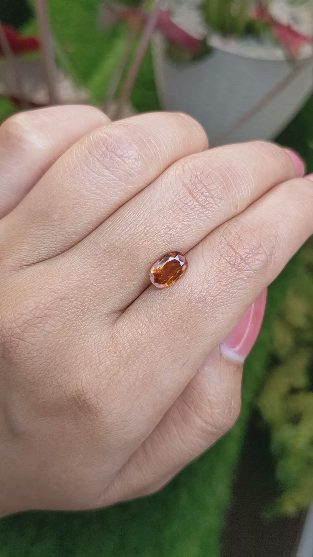 1.64 Ct. Orange Hessonite Garnet from Madagascar Size Video