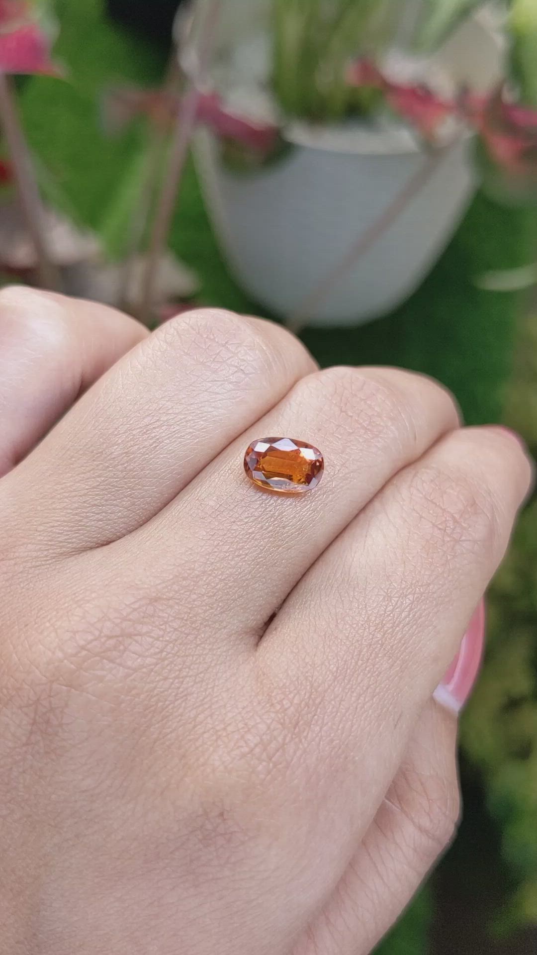 1.64 Ct. Orange Hessonite Garnet from Madagascar Size Video