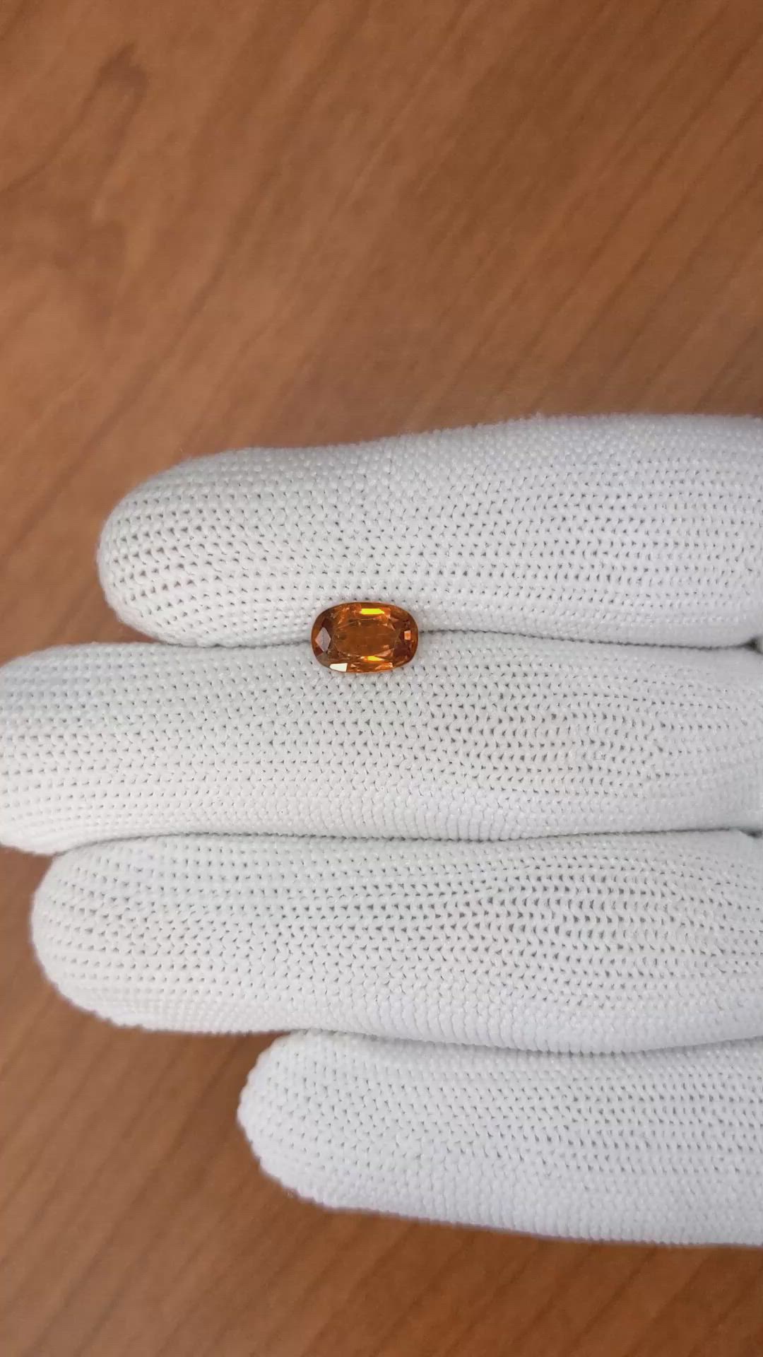 1.64 Ct. Orange Hessonite Garnet from Madagascar Size Video