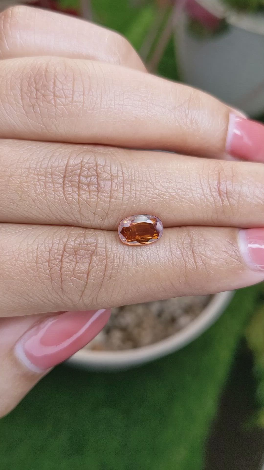1.64 Ct. Orange Hessonite Garnet from Madagascar Size Video