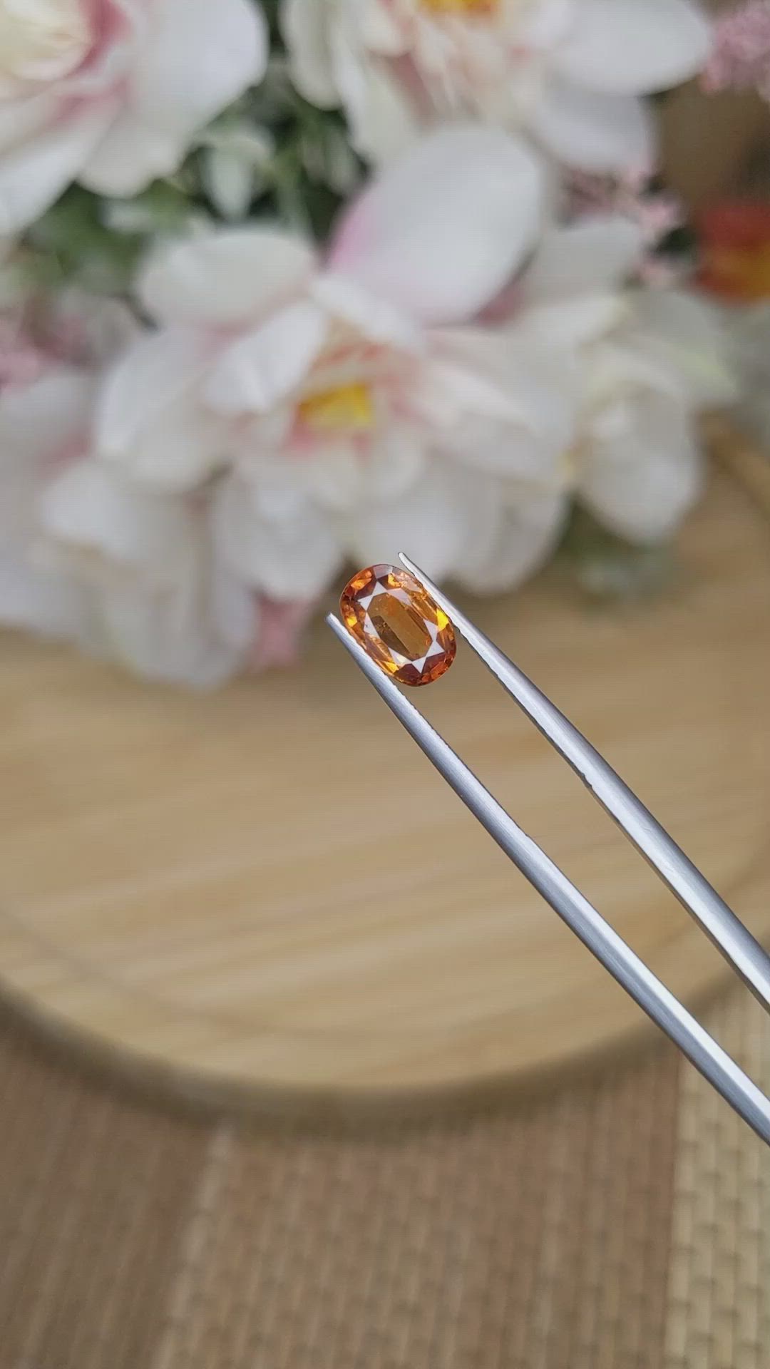 1.64 Ct. Orange Hessonite Garnet from Madagascar Size Video