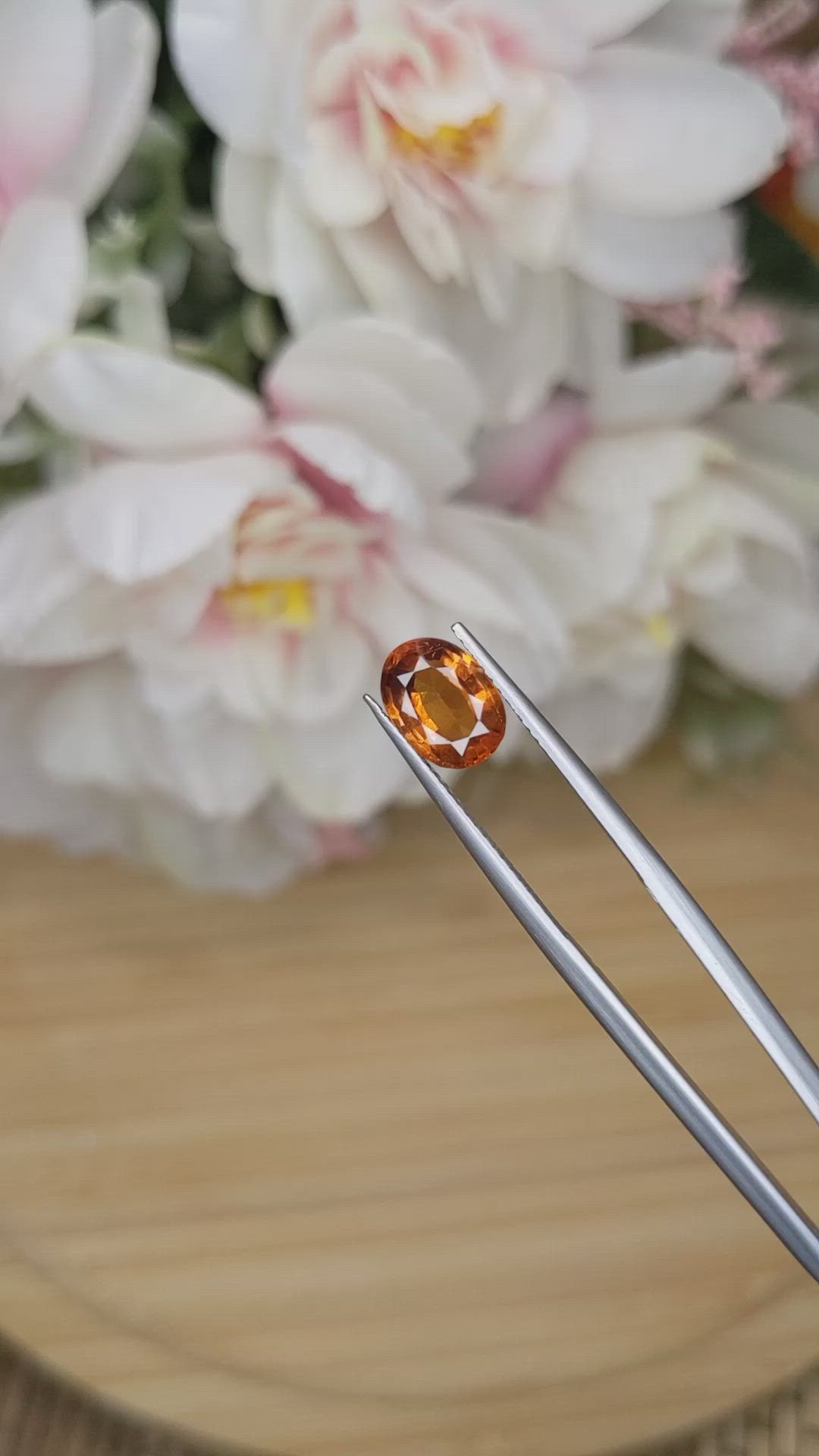 2.14 Ct. Orange Hessonite Garnet from Madagascar Size Video