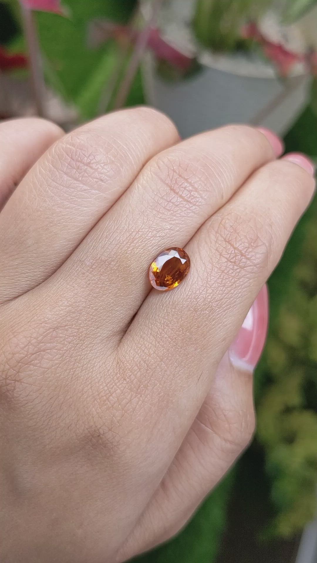 2.14 Ct. Orange Hessonite Garnet from Madagascar Size Video