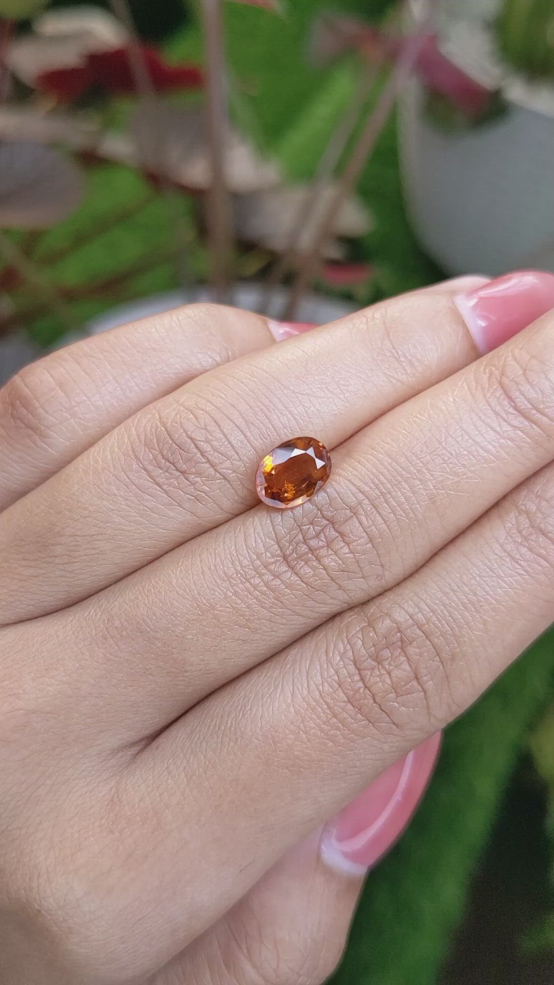 2.14 Ct. Orange Hessonite Garnet from Madagascar Size Video