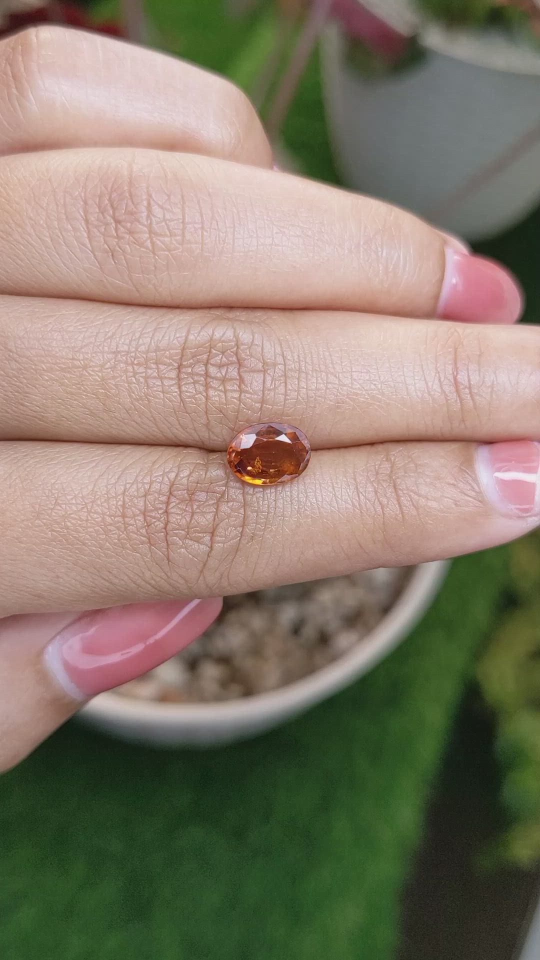 2.14 Ct. Orange Hessonite Garnet from Madagascar Size Video