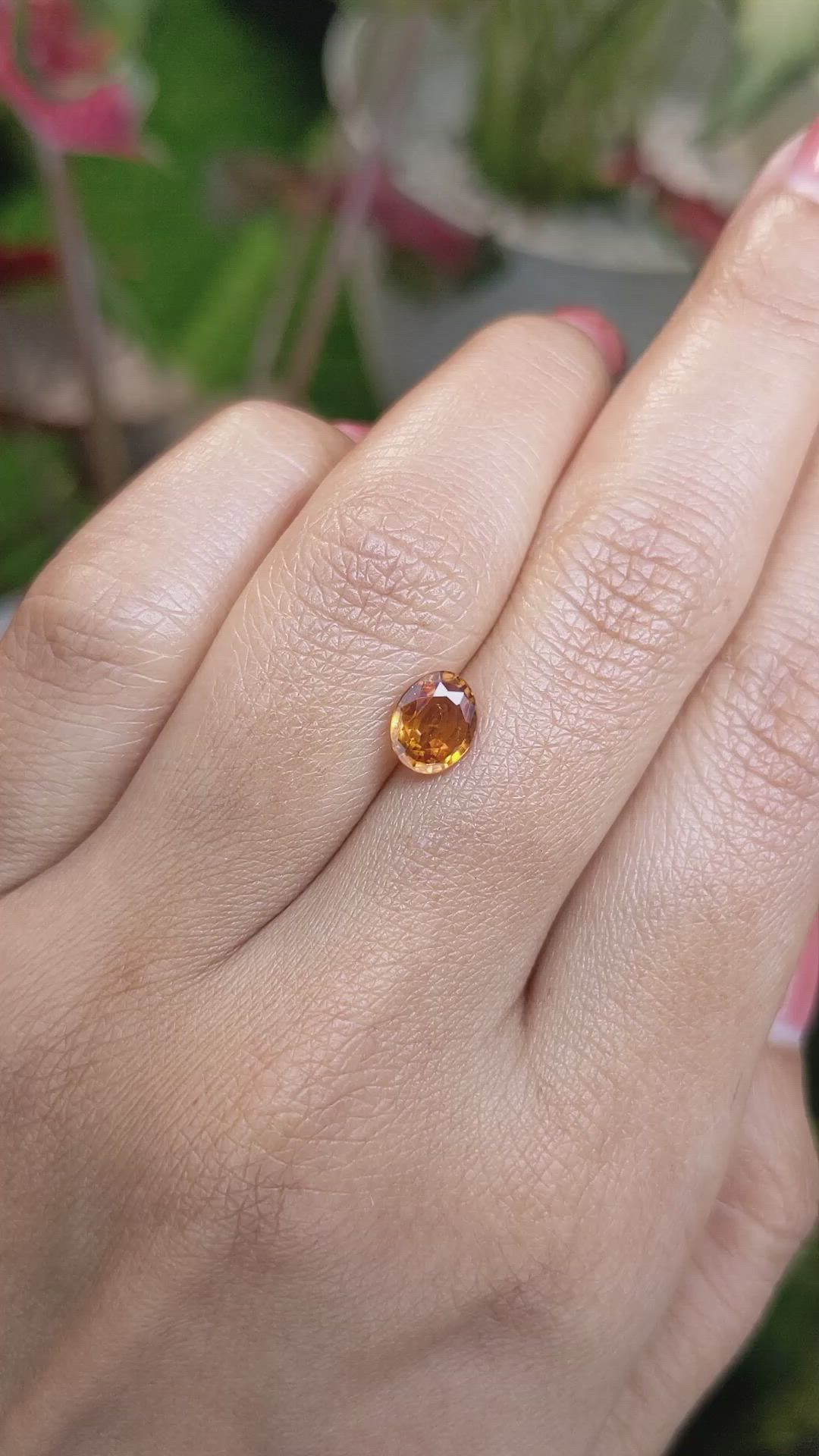 1.15 Ct. Orange Hessonite Garnet from Madagascar Size Video