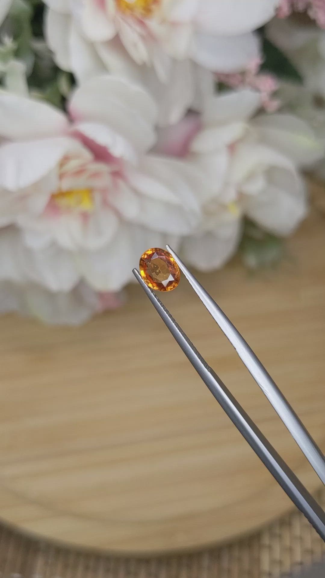 1.15 Ct. Orange Hessonite Garnet from Madagascar Size Video
