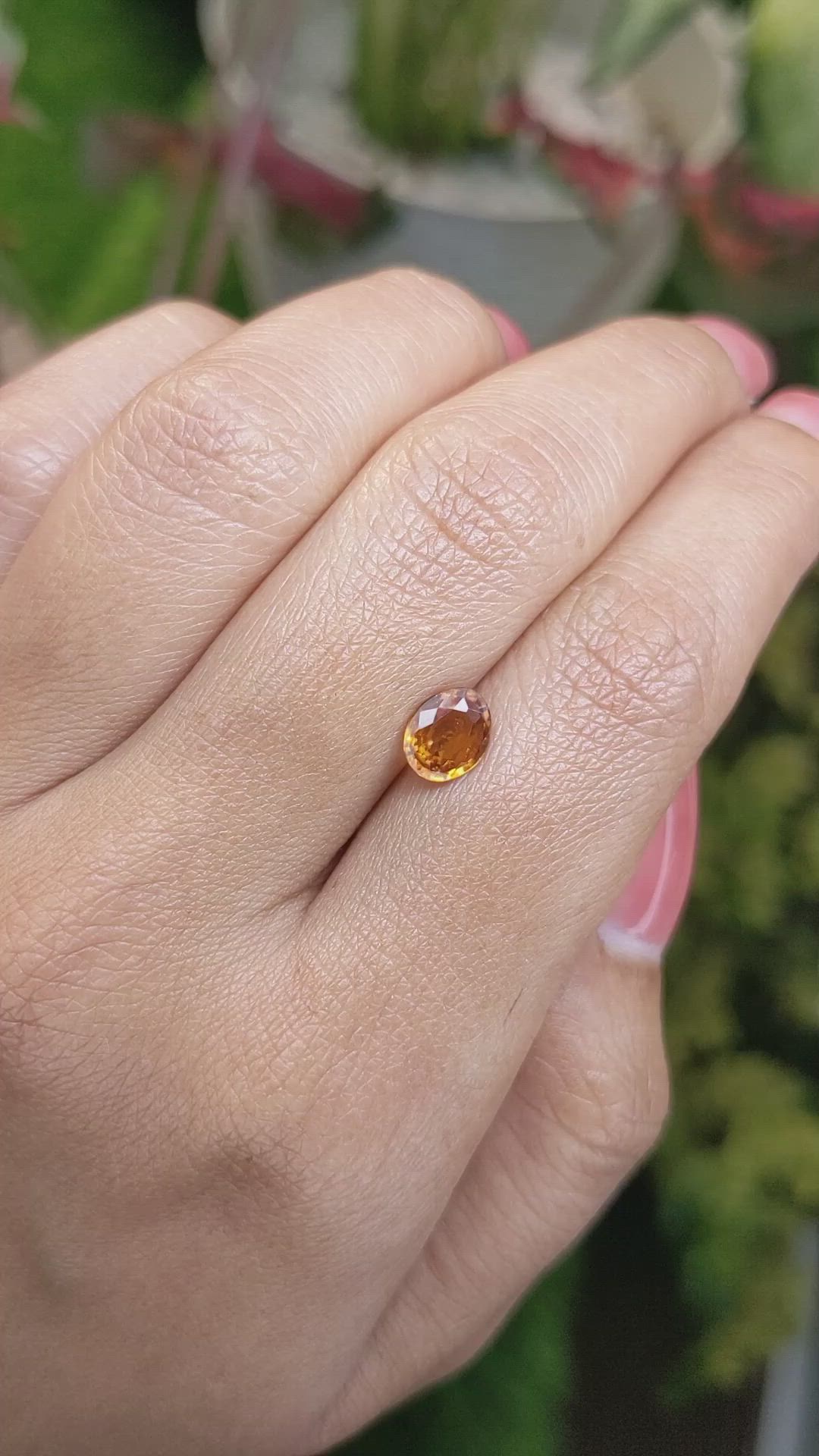 1.15 Ct. Orange Hessonite Garnet from Madagascar Size Video