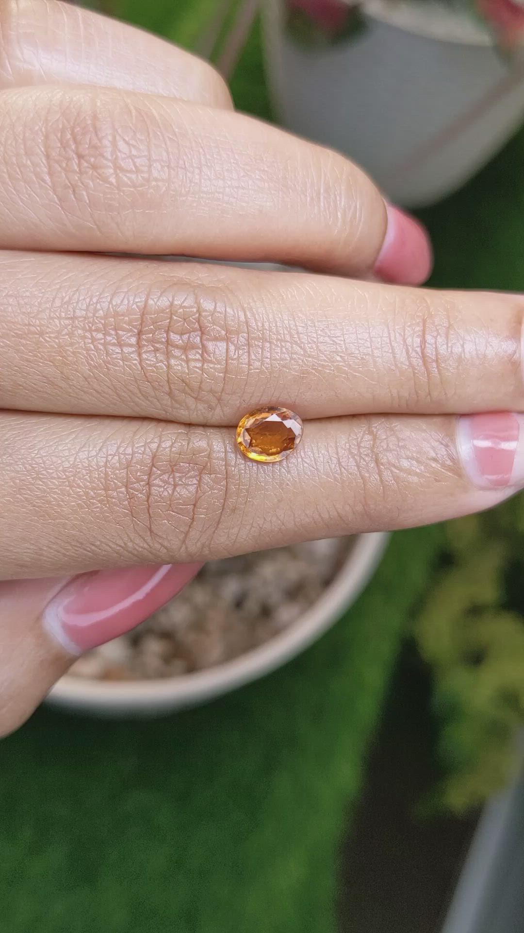 1.15 Ct. Orange Hessonite Garnet from Madagascar Size Video