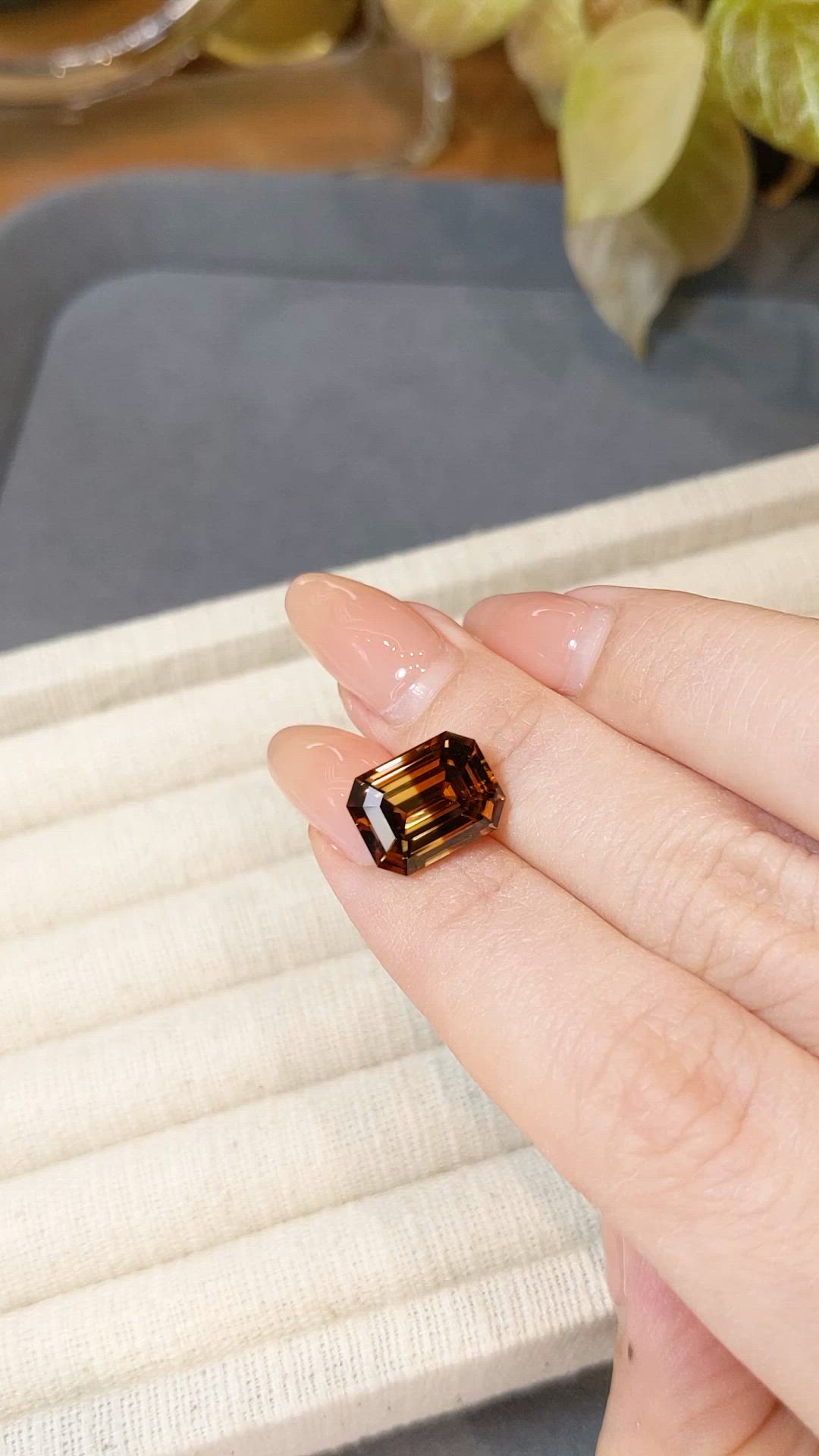 8.13 Ct. Brownish Orange Zircon from Brazil Size Video